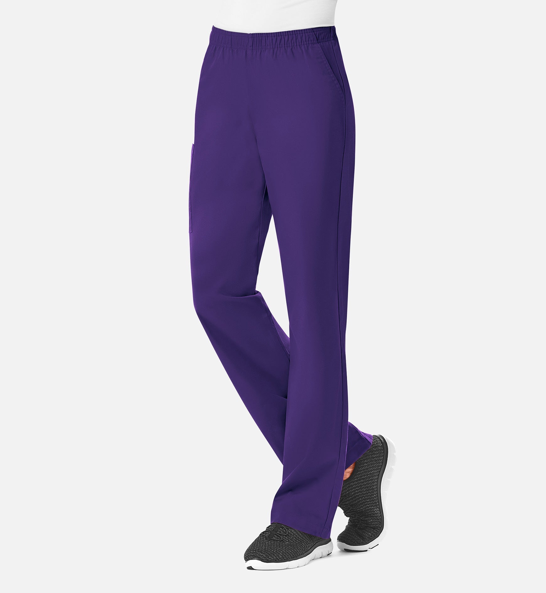 Core 9016 Women's Full Elastic Waistband Cargo Pants Purple