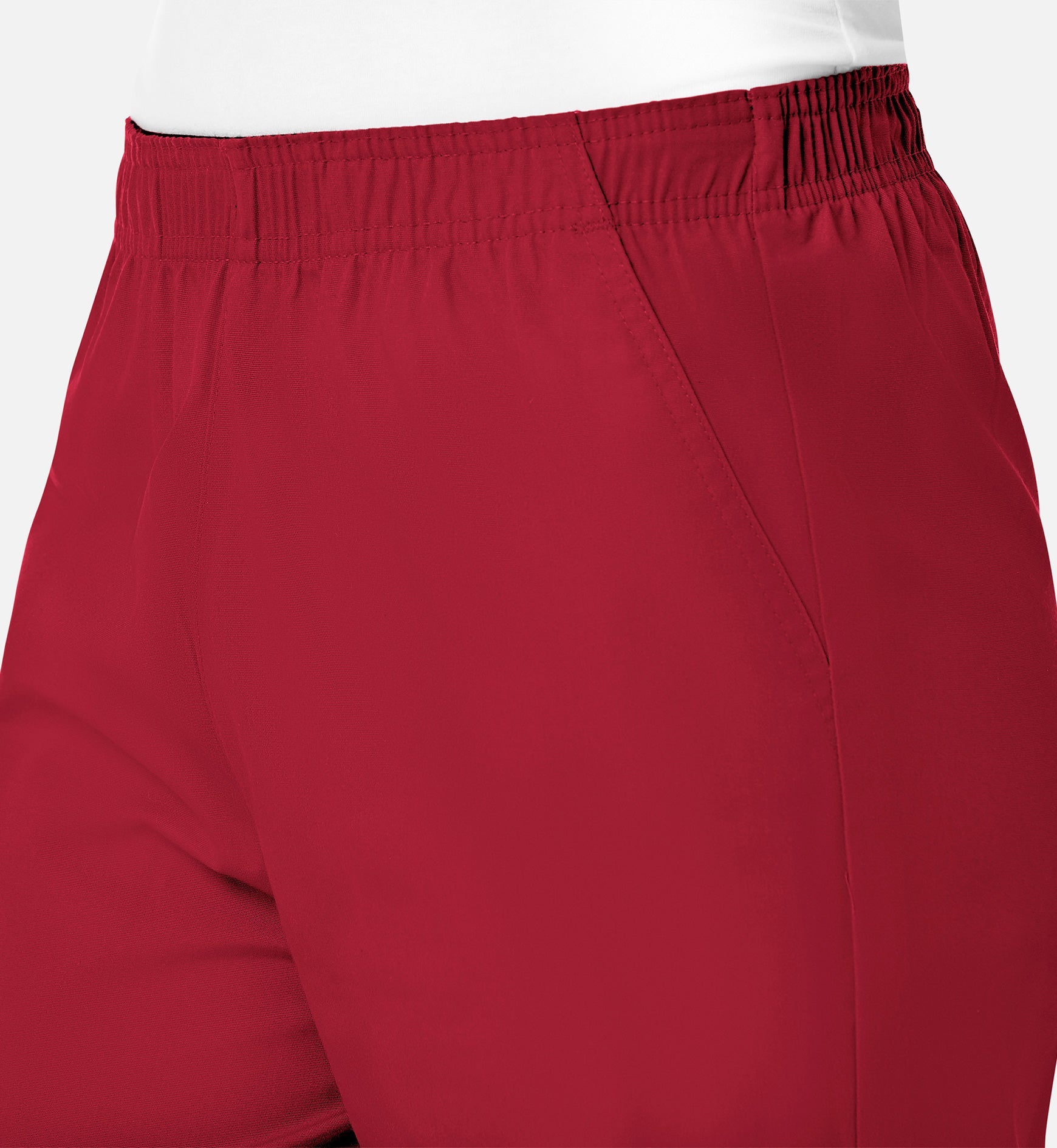 Core 9016 Women's Full Elastic Waistband Cargo Pants Red