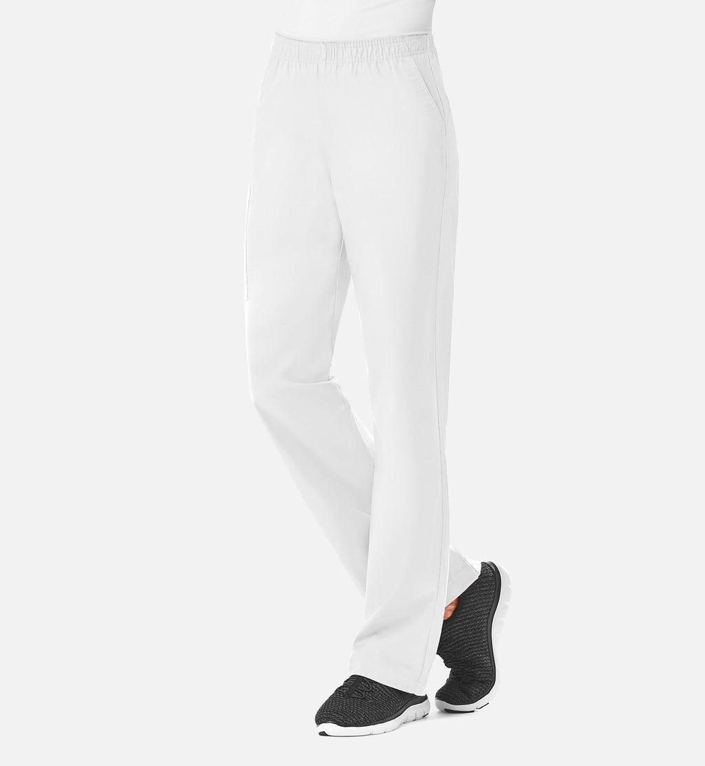Core 9016 Women's Full Elastic Waistband Cargo Pants White
