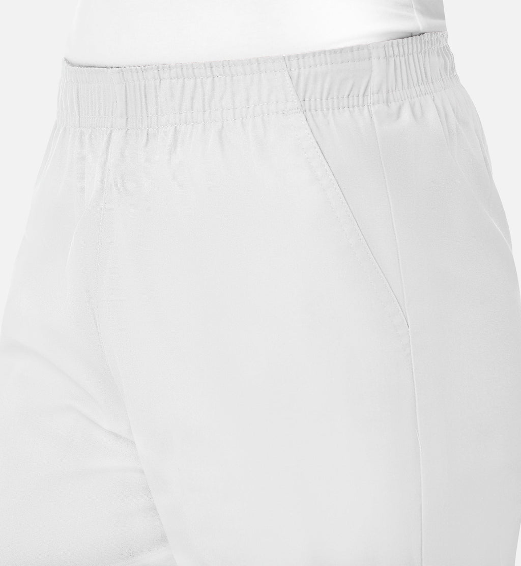 Core 9016 Women's Full Elastic Waistband Cargo Pants White
