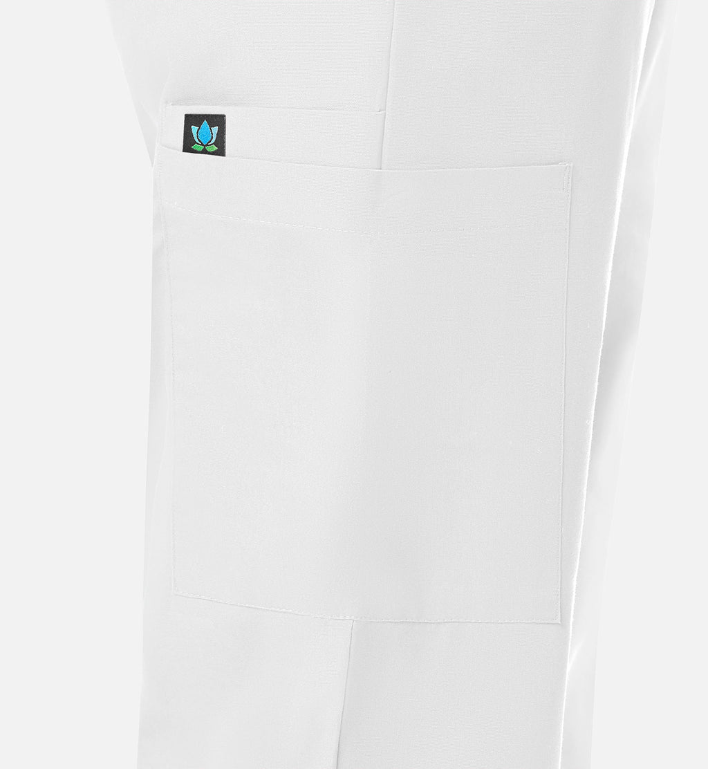 Core 9016 Women's Full Elastic Waistband Cargo Pants White
