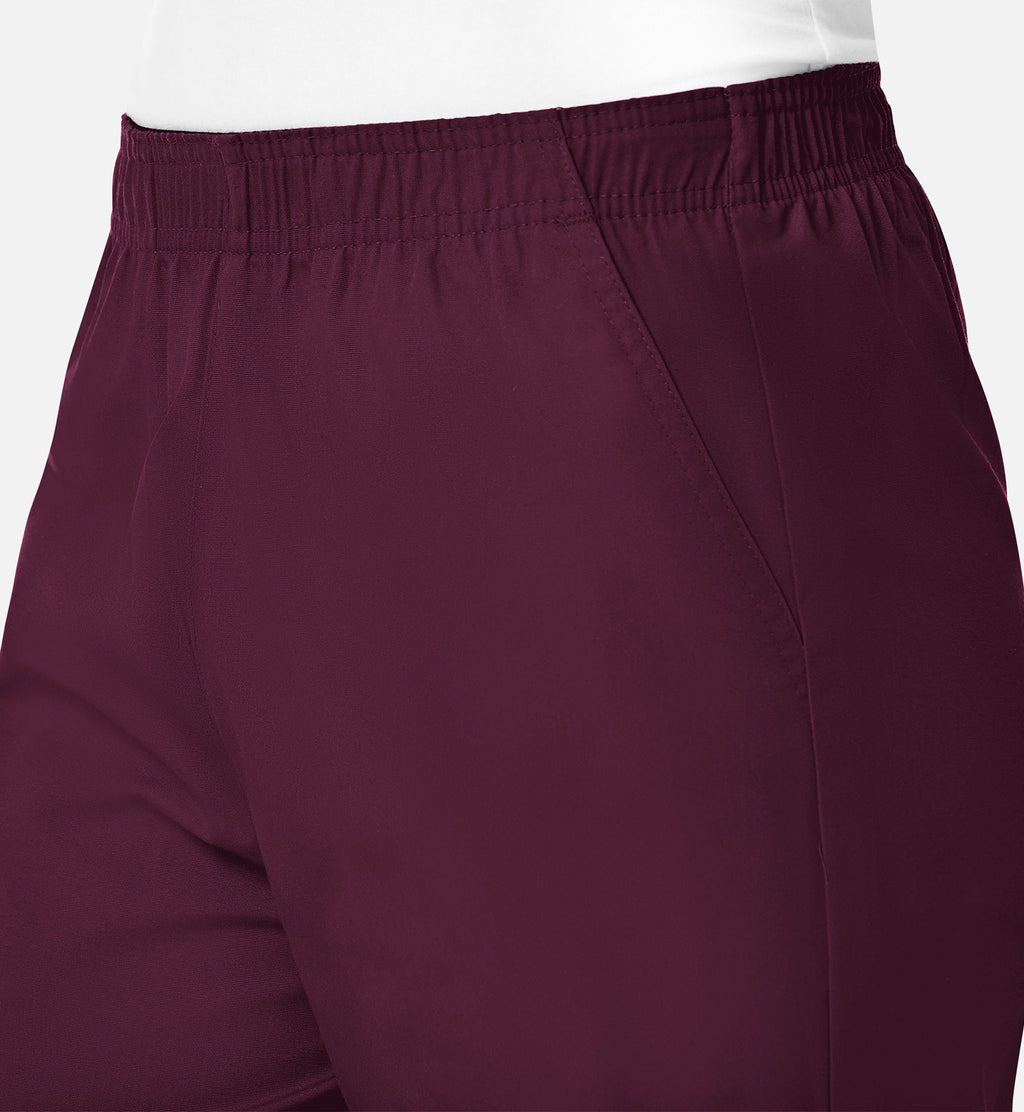 Core 9016 Women's Full Elastic Waistband Cargo Pants Wine