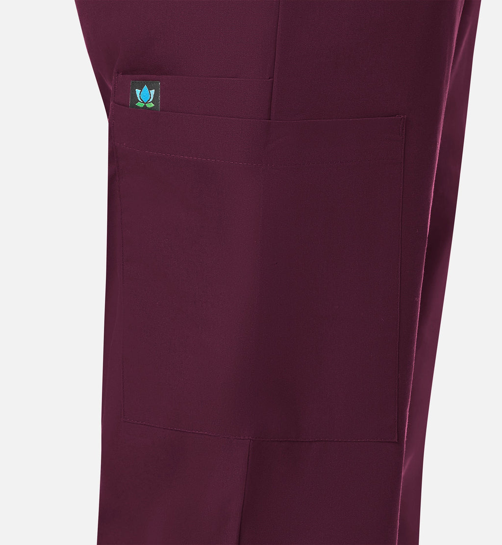 Core 9016 Women's Full Elastic Waistband Cargo Pants Wine