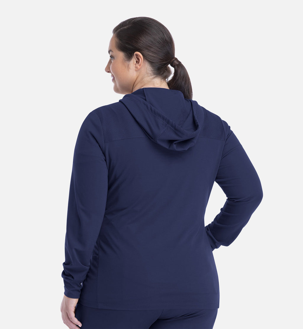 Focus 90301 Women's Hooded Zip Front Jacket Navy