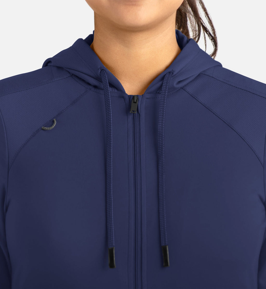 Focus 90301 Women's Hooded Zip Front Jacket Navy
