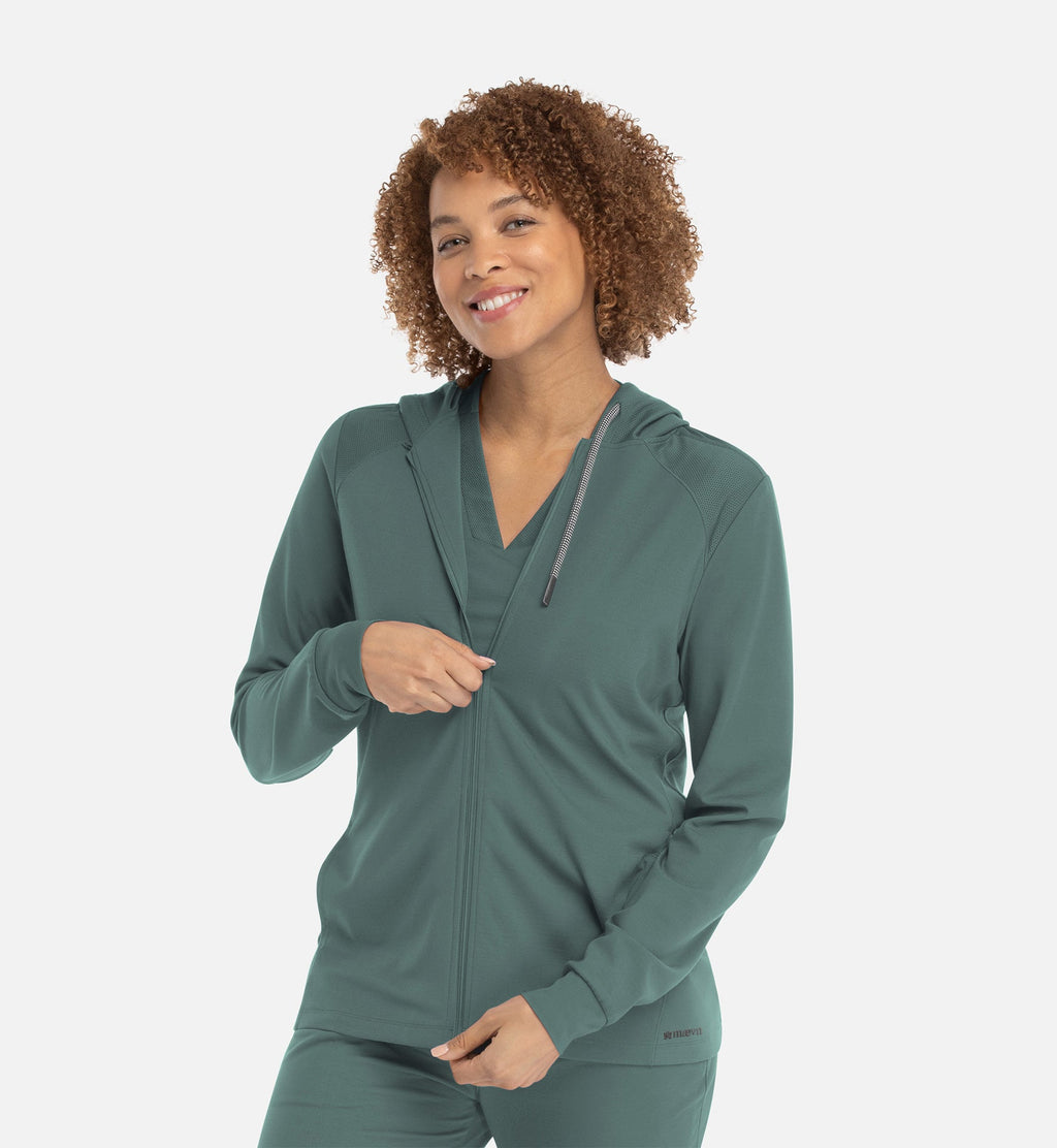 Focus 90301 Women's Hooded Zip Front Jacket Sage