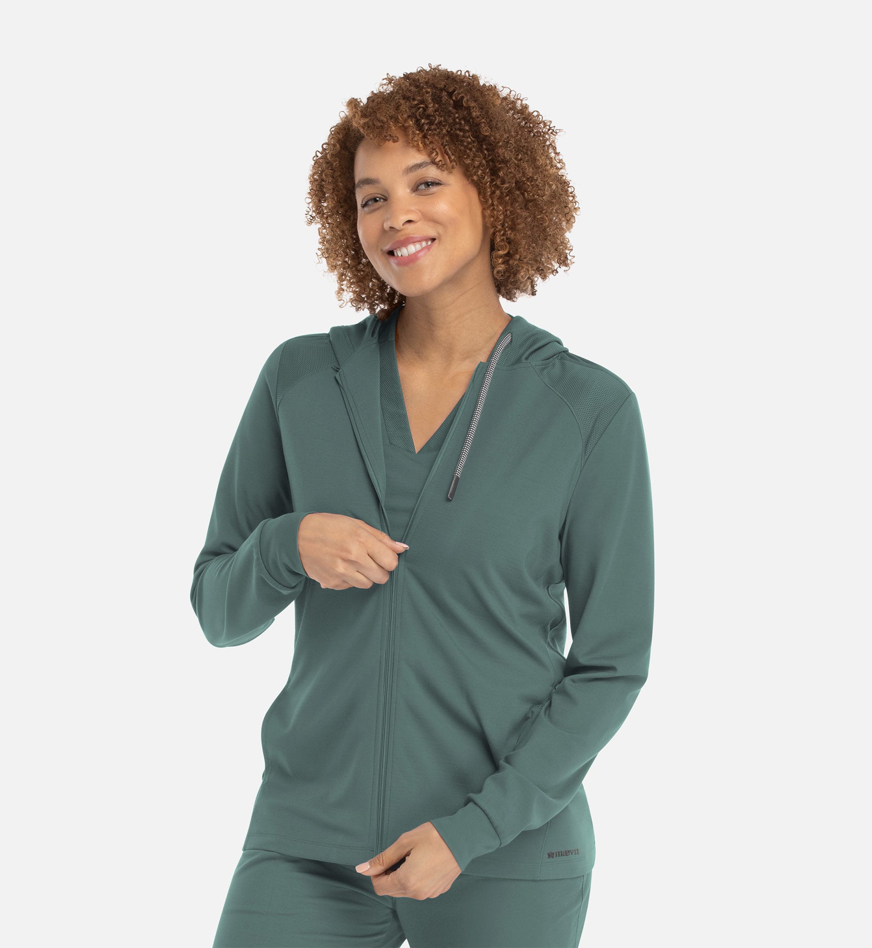 Focus 90301 Women's Hooded Zip Front Jacket Sage