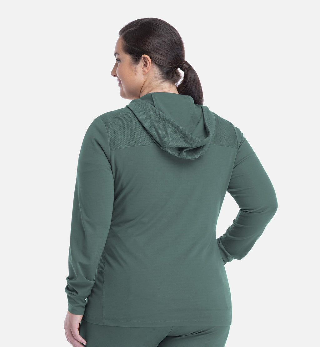 Focus 90301 Women's Hooded Zip Front Jacket Sage