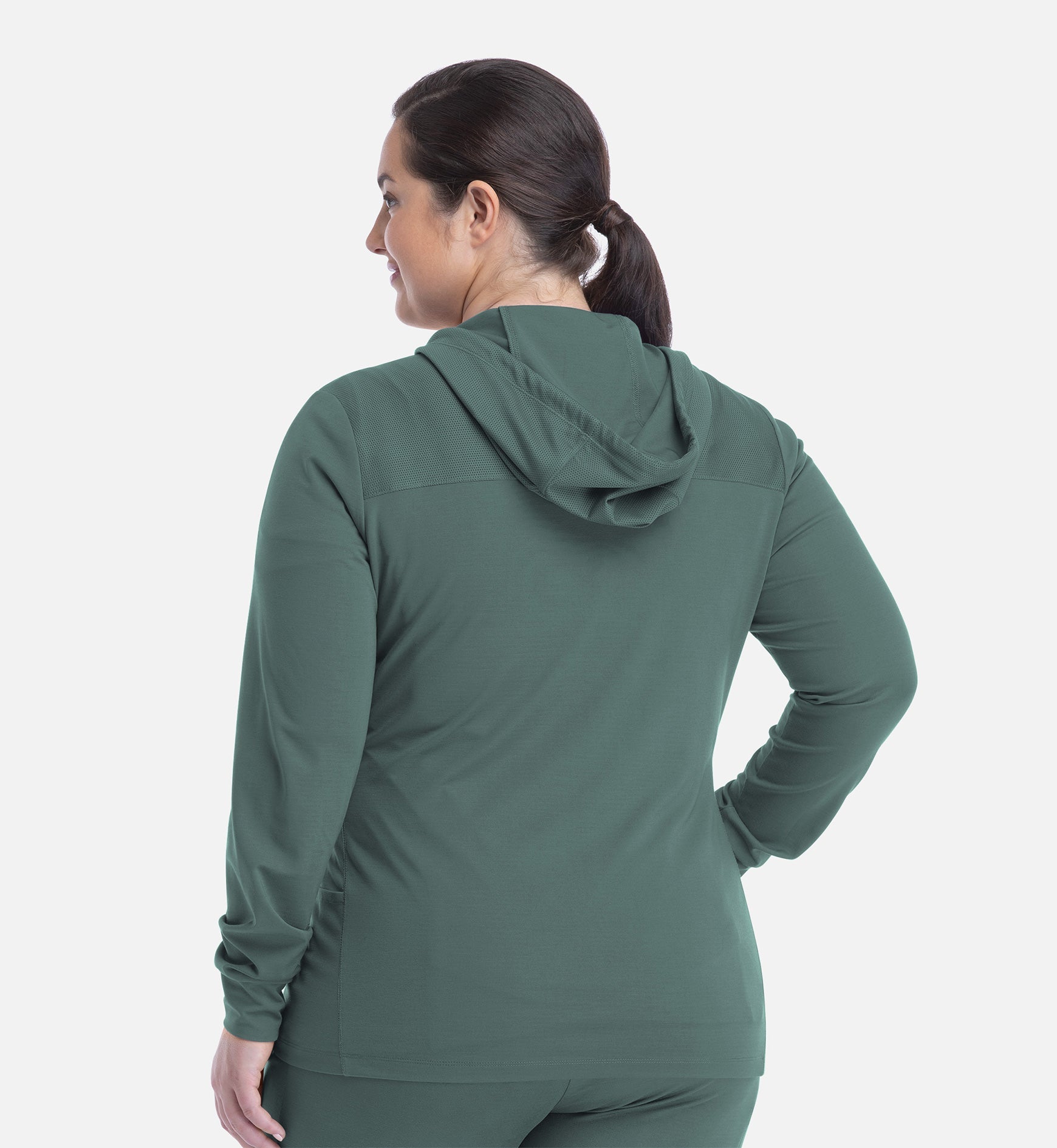 Focus 90301 Women's Hooded Zip Front Jacket Sage