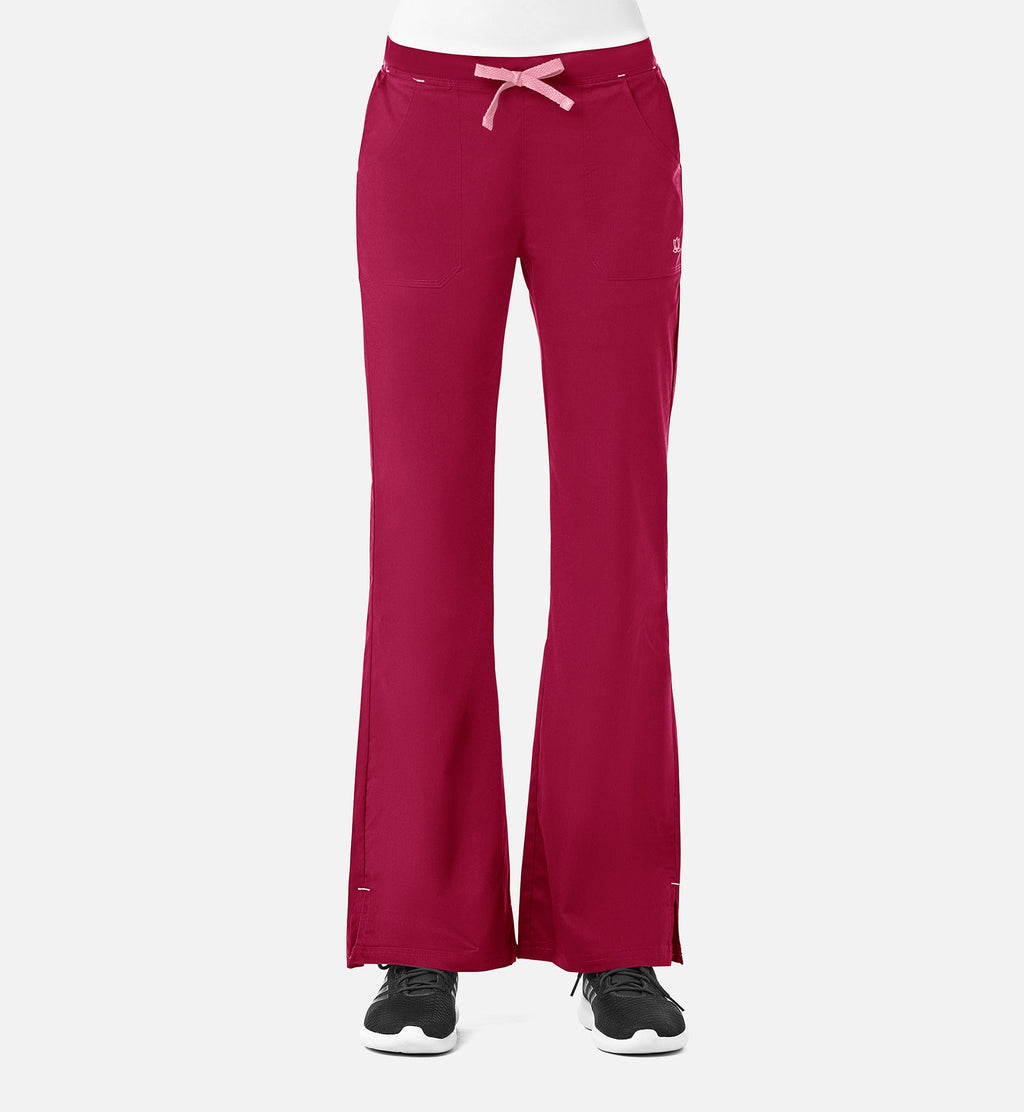 Blossom 9102 Multi-Pocket Flare Pants Crimson