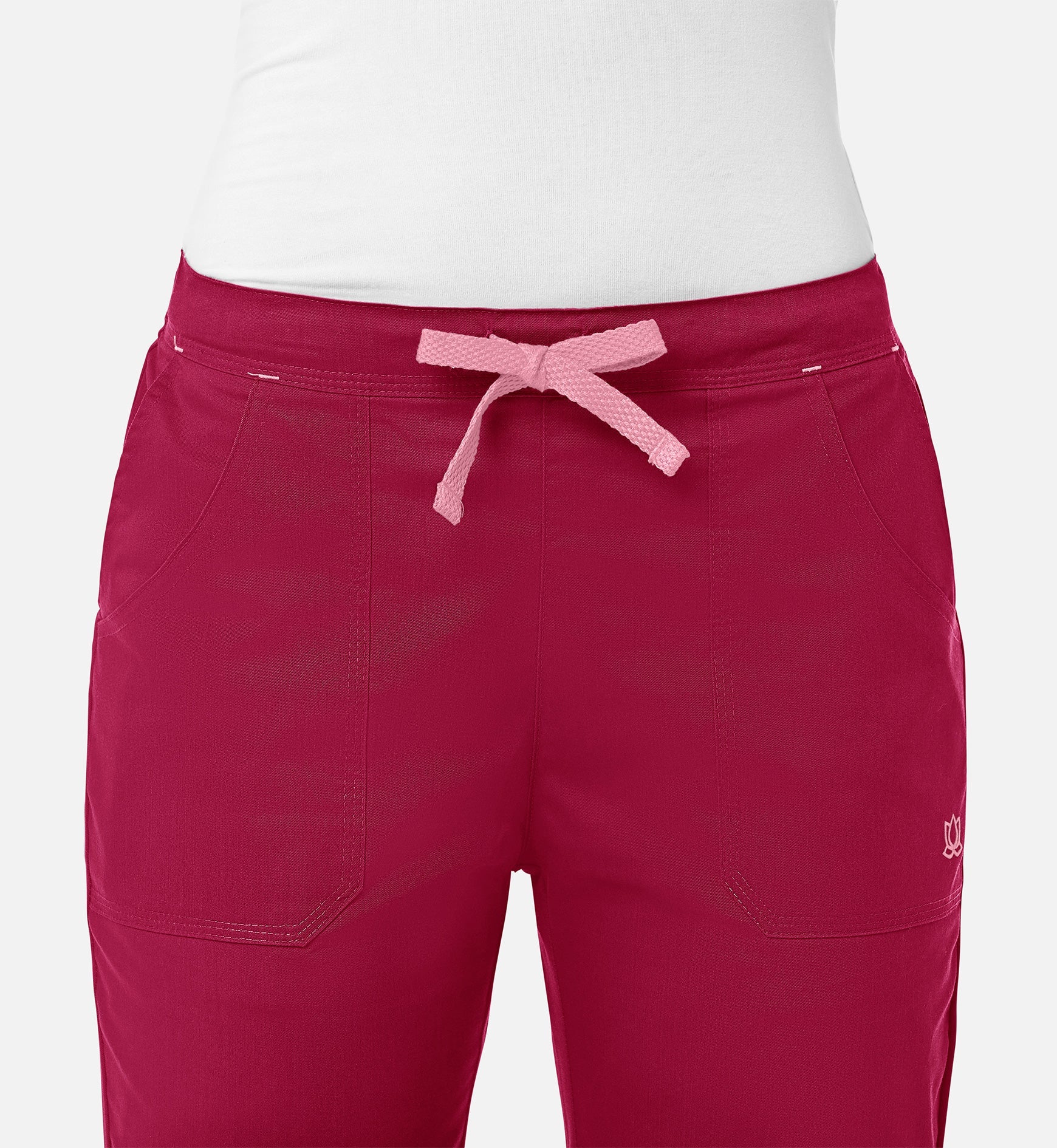 Blossom 9102 Multi-Pocket Flare Pants Crimson