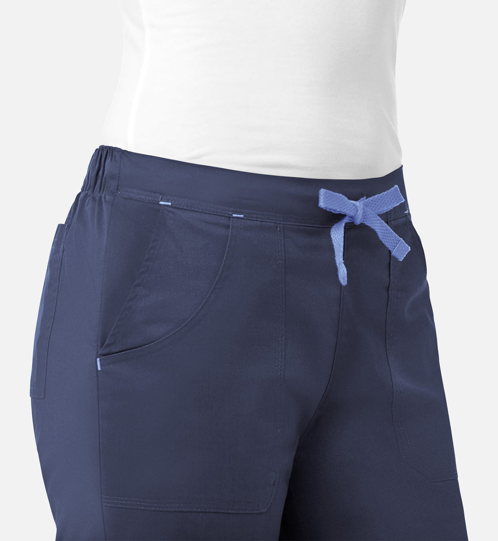 Blossom 9102 Multi-Pocket Flare Pants Navy