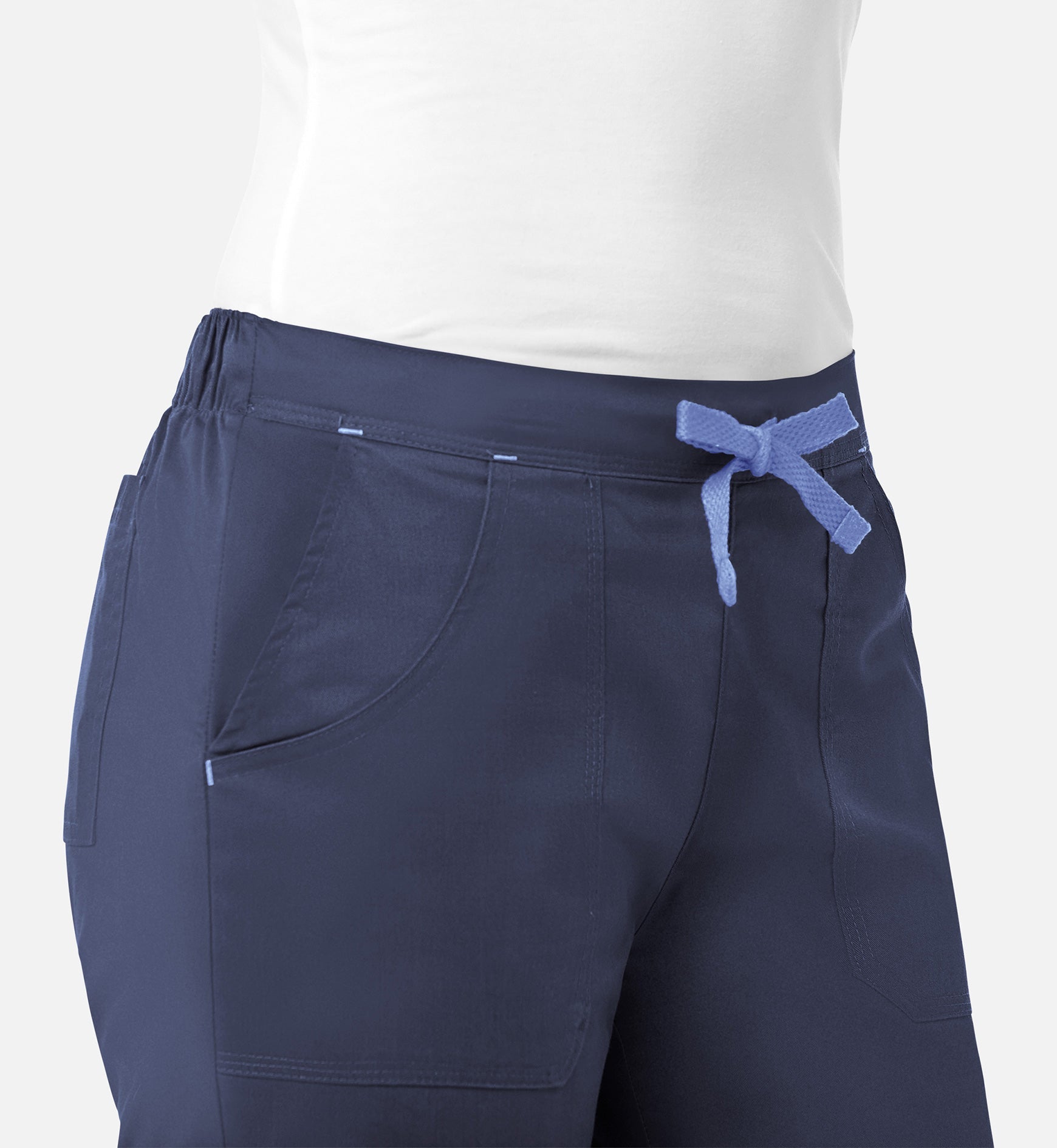 Blossom 9102 Multi-Pocket Flare Pants Navy