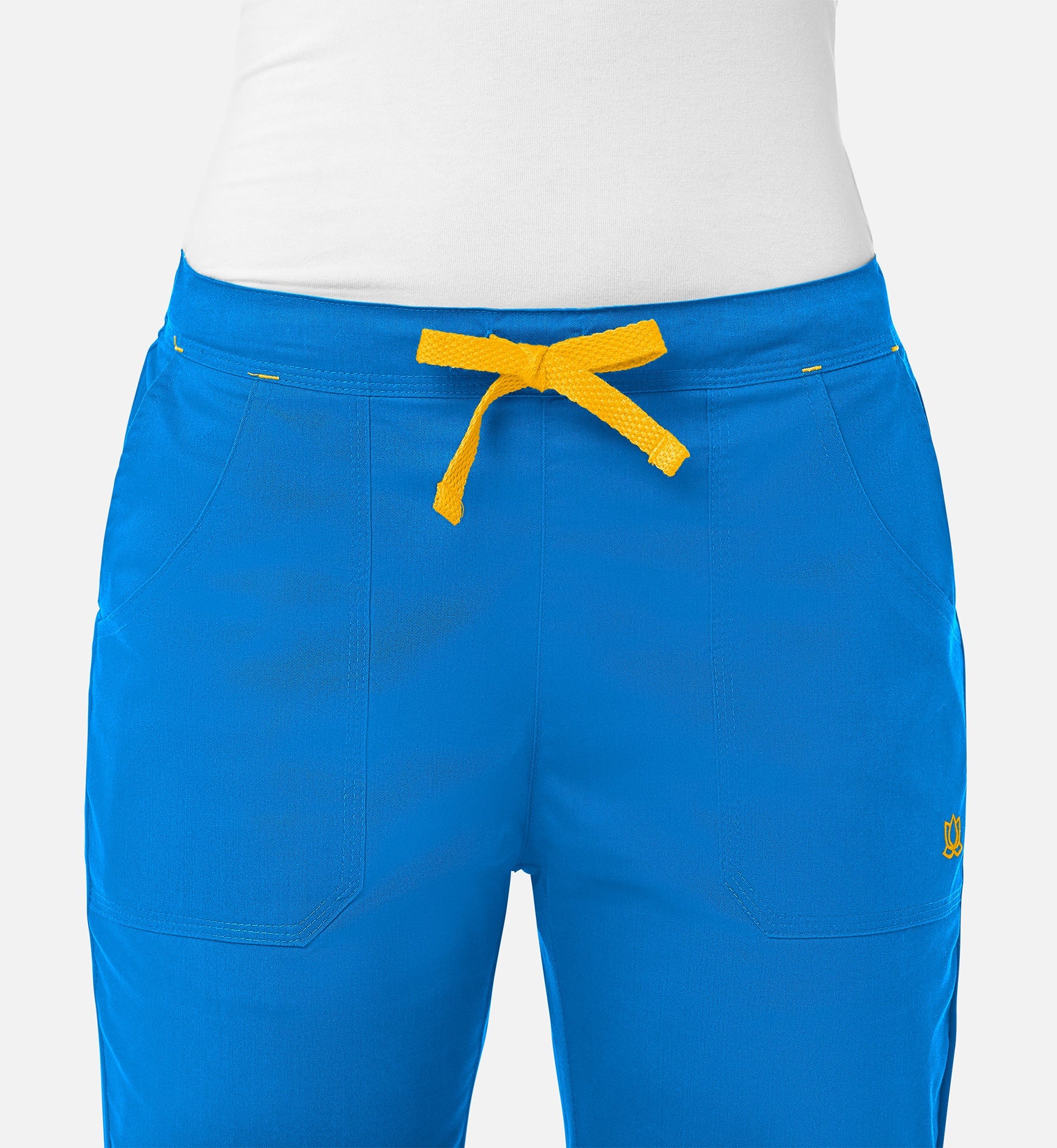 Blossom 9102 Multi-Pocket Flare Pants Pacific Blue