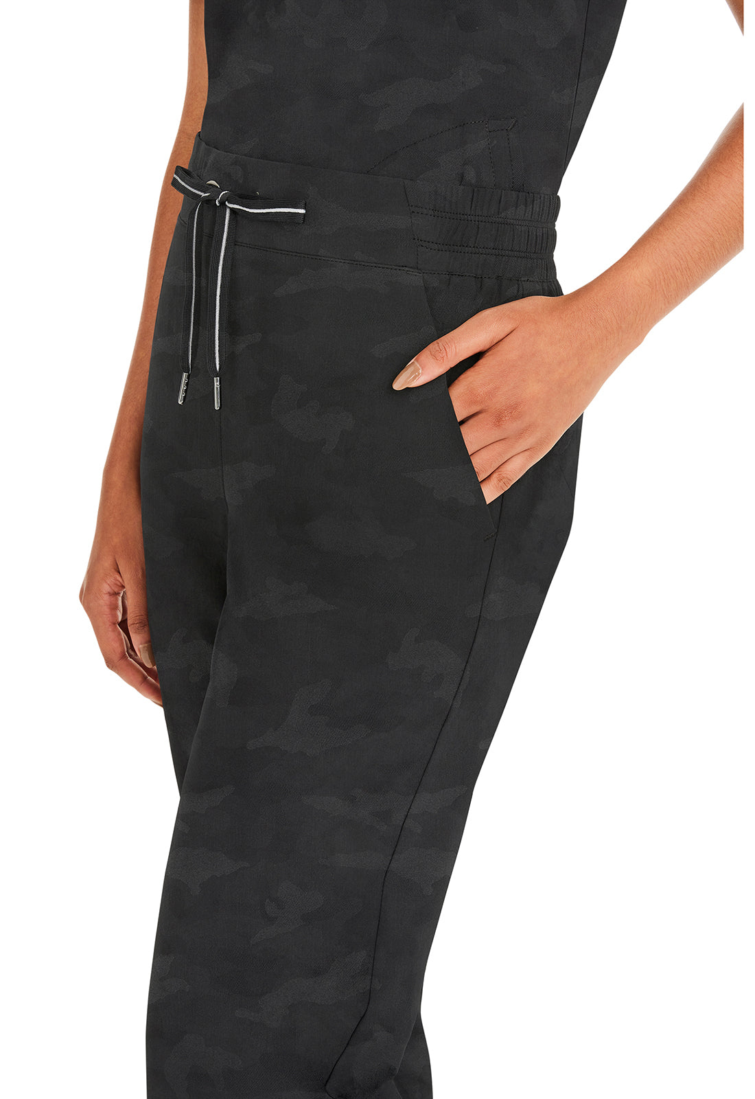 Purple Label 9350 Women's Tate Scrub Joggers Camo Scrub Pants Black
