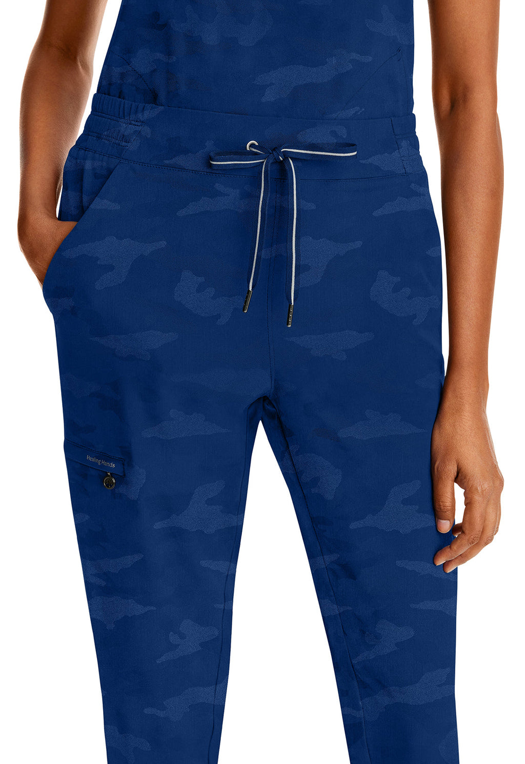 Purple Label 9350 Women's Tate Scrub Joggers Camo Scrub Pants Navy