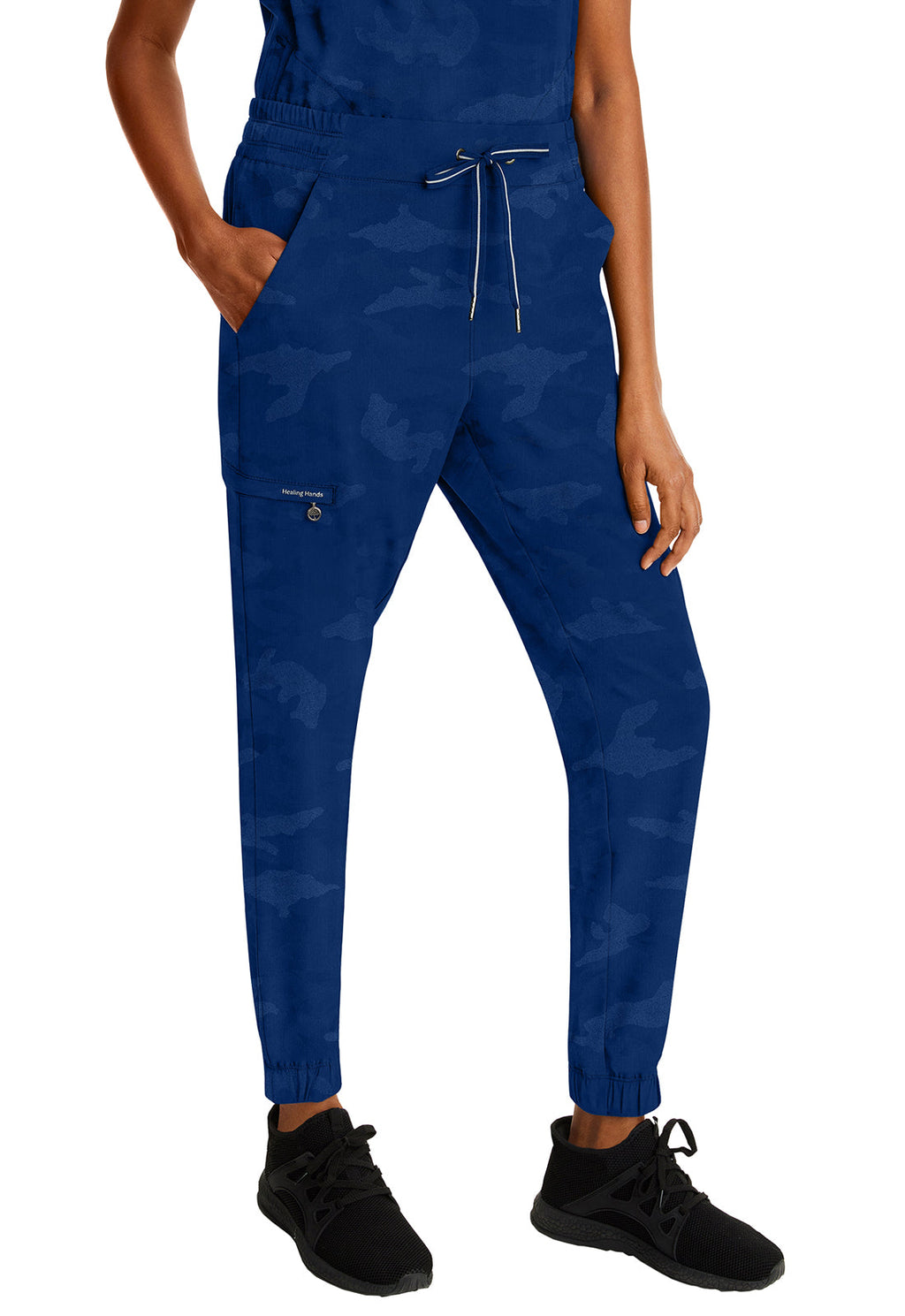 Purple Label 9350 Women's Tate Scrub Joggers Camo Scrub Pants Navy