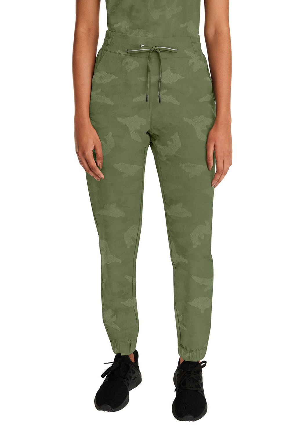 Purple Label 9350 Women's Tate Scrub Joggers Camo Scrub Pants Olive