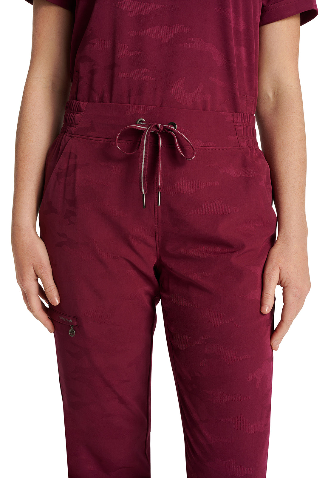 Purple Label 9350 Women's Tate Scrub Joggers Camo Scrub Pants Wine