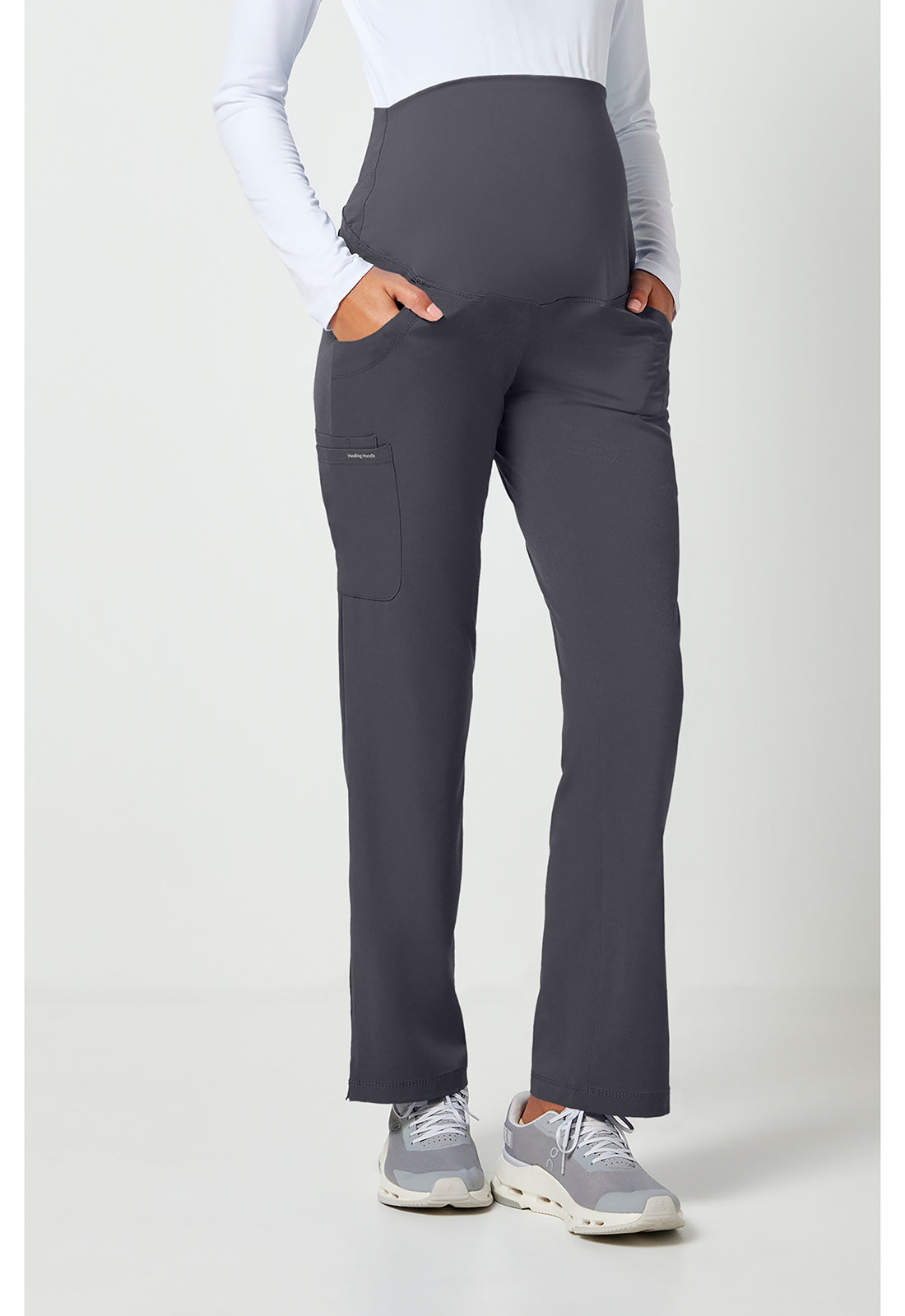 HH Works 9510 Women's Rose Maternity Scrub Pants Pewter