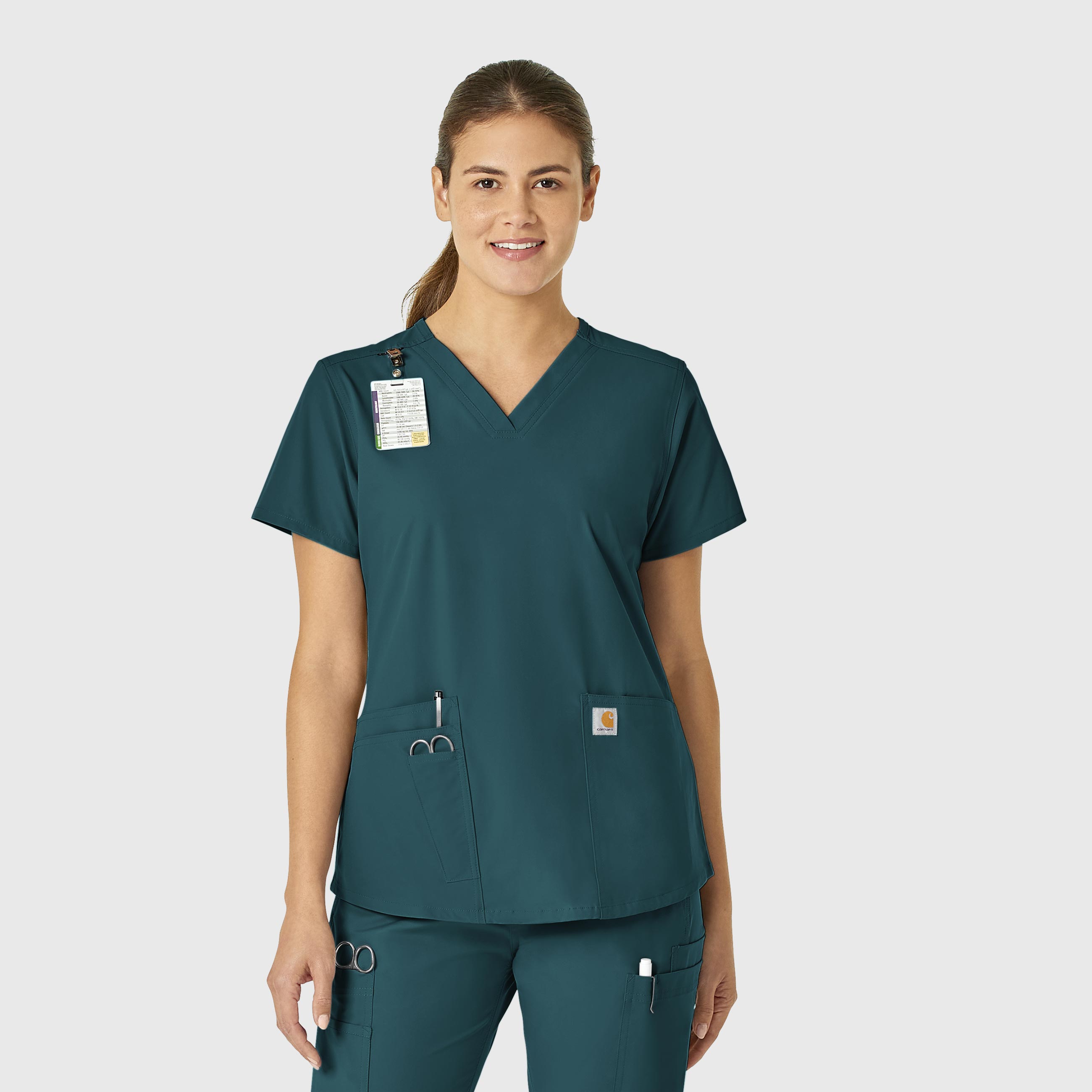 Force Essentials C12113 V-Neck Scrub Top Caribbean Blue
