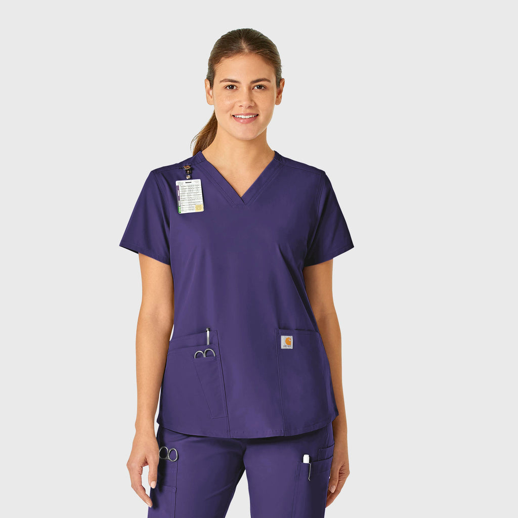 Force Essentials C12113 V-Neck Scrub Top Grape