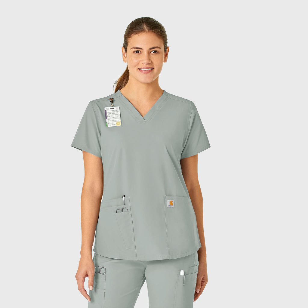 Force Essentials C12113 V-Neck Scrub Top Grey