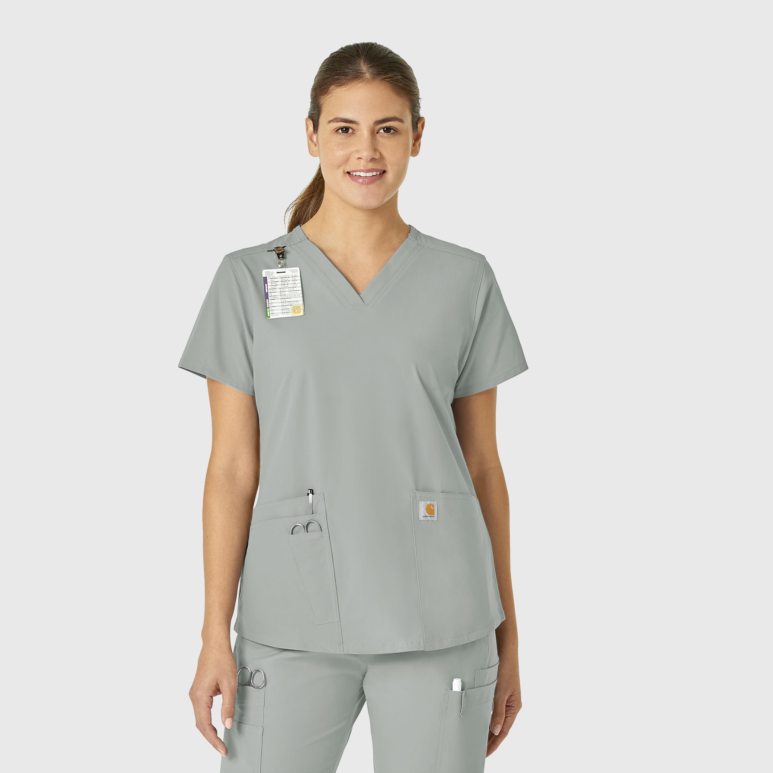 Force Essentials C12113 V-Neck Scrub Top Grey