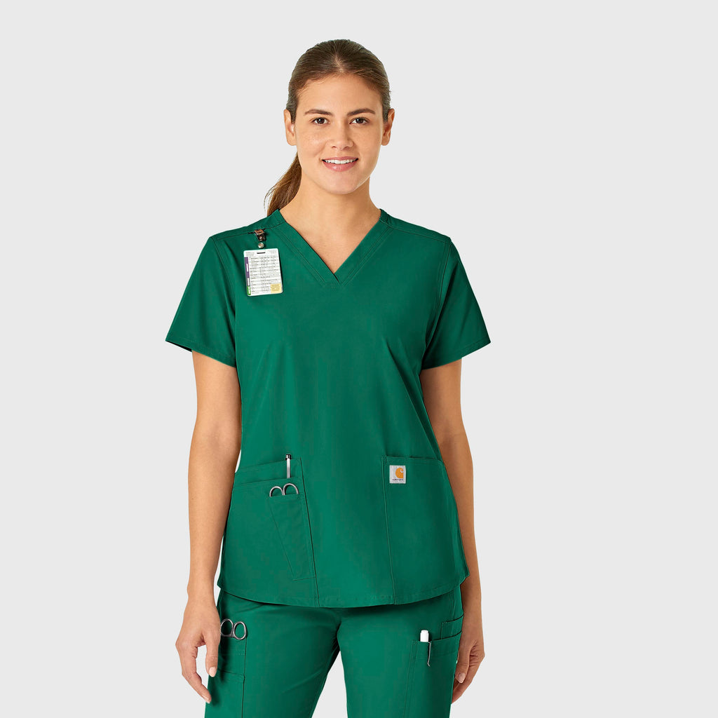 Force Essentials C12113 V-Neck Scrub Top Hunter