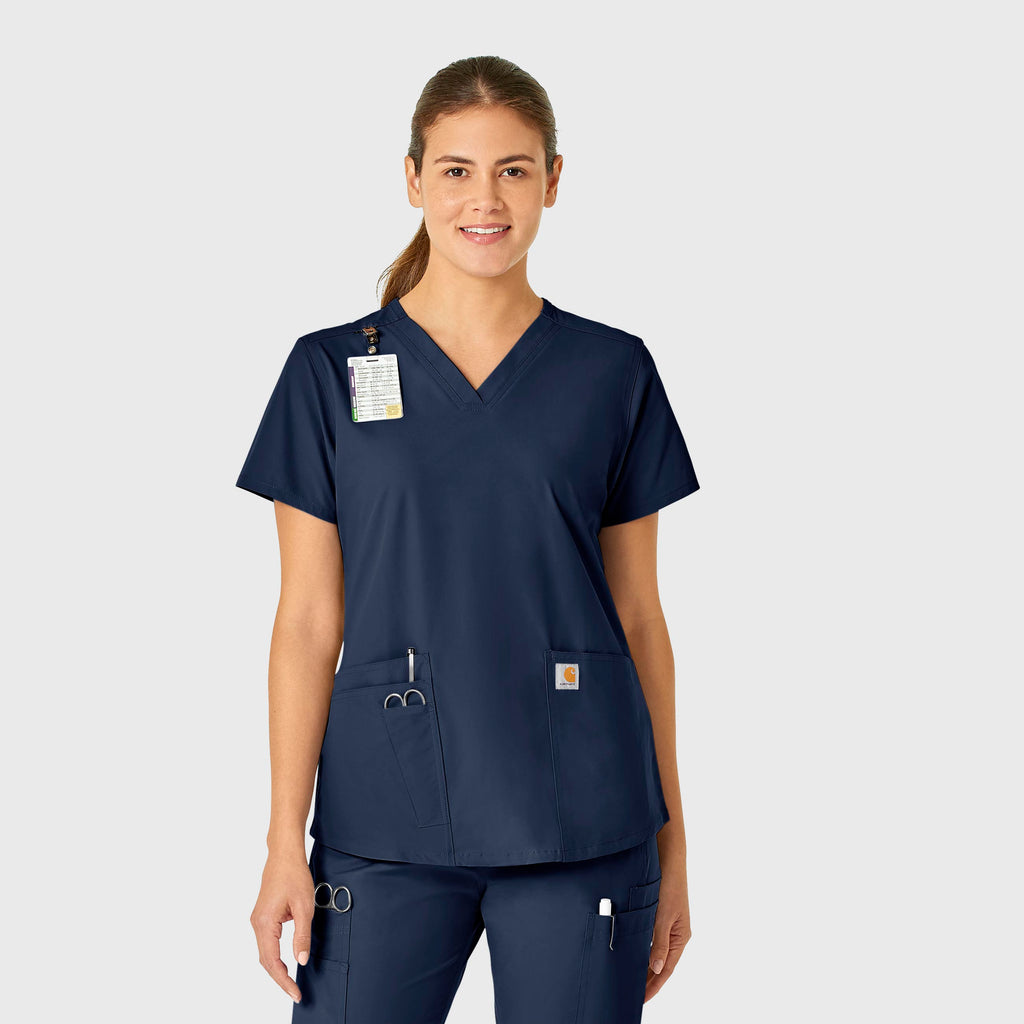 Force Essentials C12113 V-Neck Scrub Top Navy