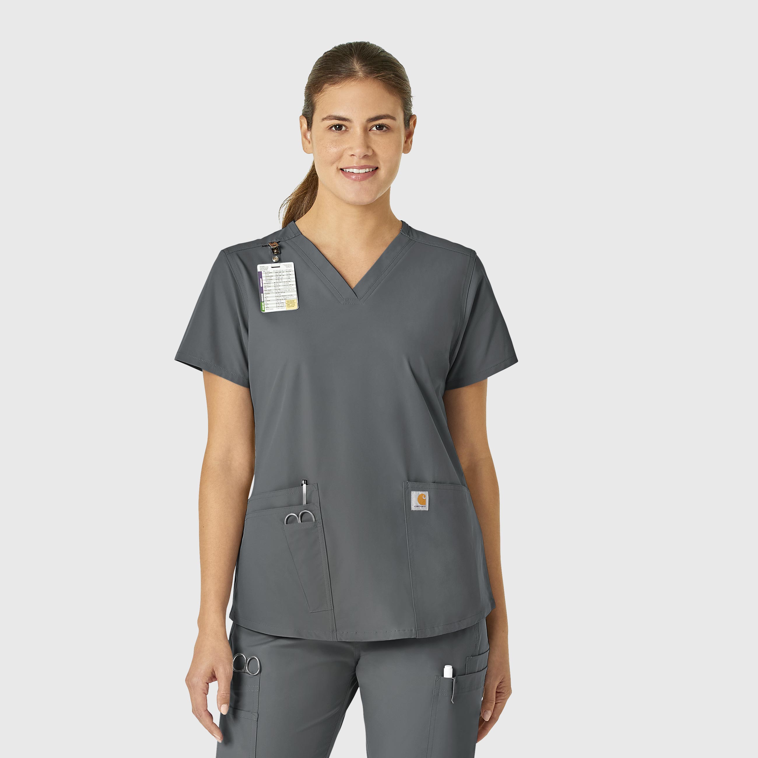 Force Essentials C12113 V-Neck Scrub Top Pewter