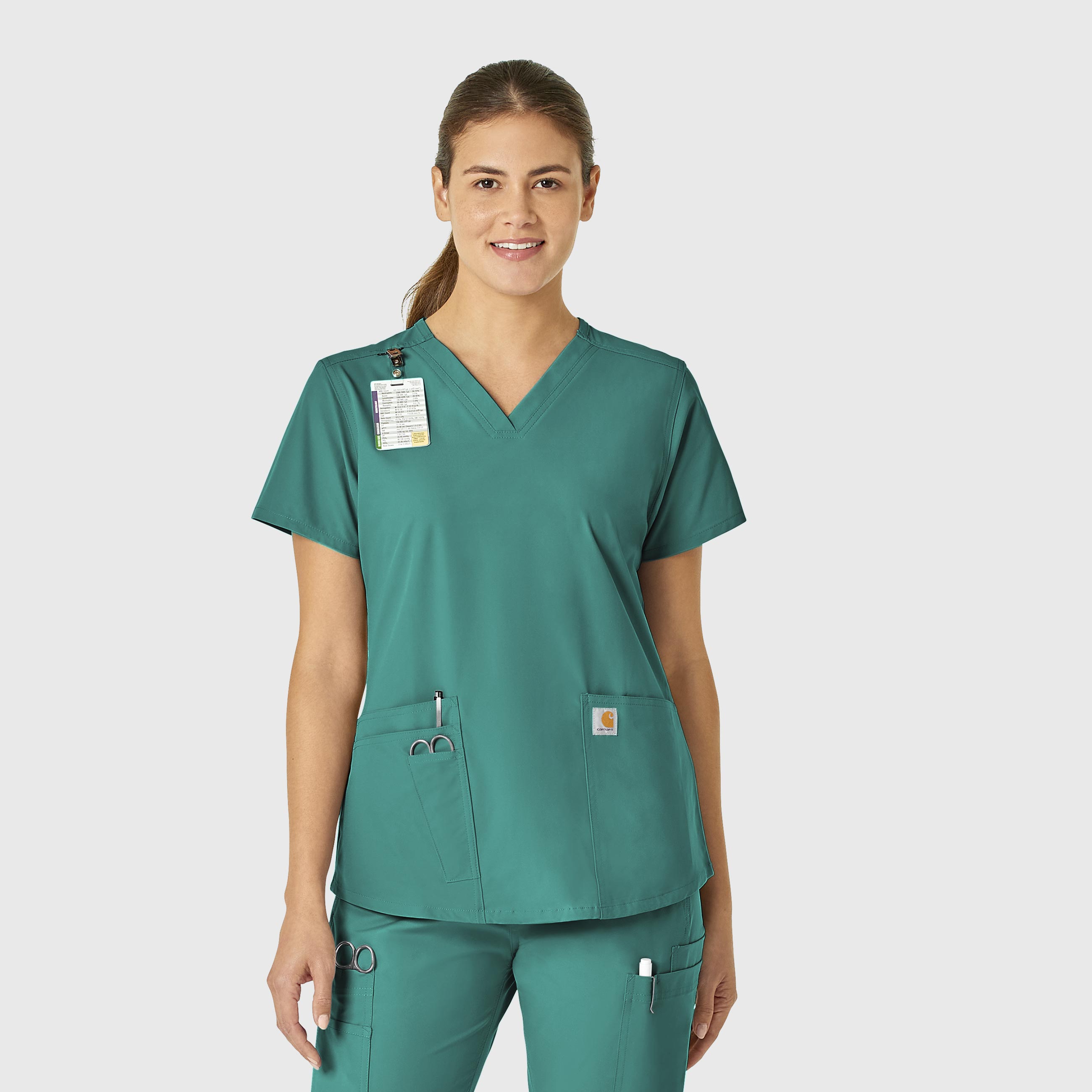 Force Essentials C12113 V-Neck Scrub Top Teal Blue