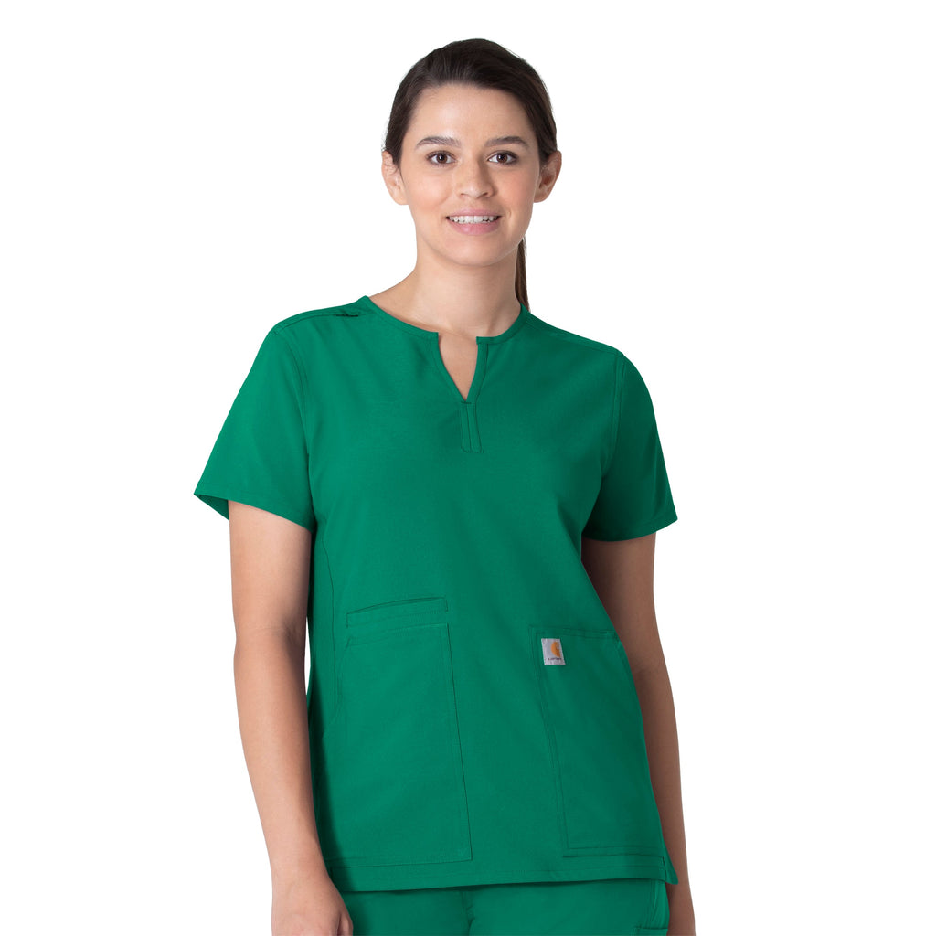 Force Essentials C12213 Notch Neck Tunic Scrub Top Hunter