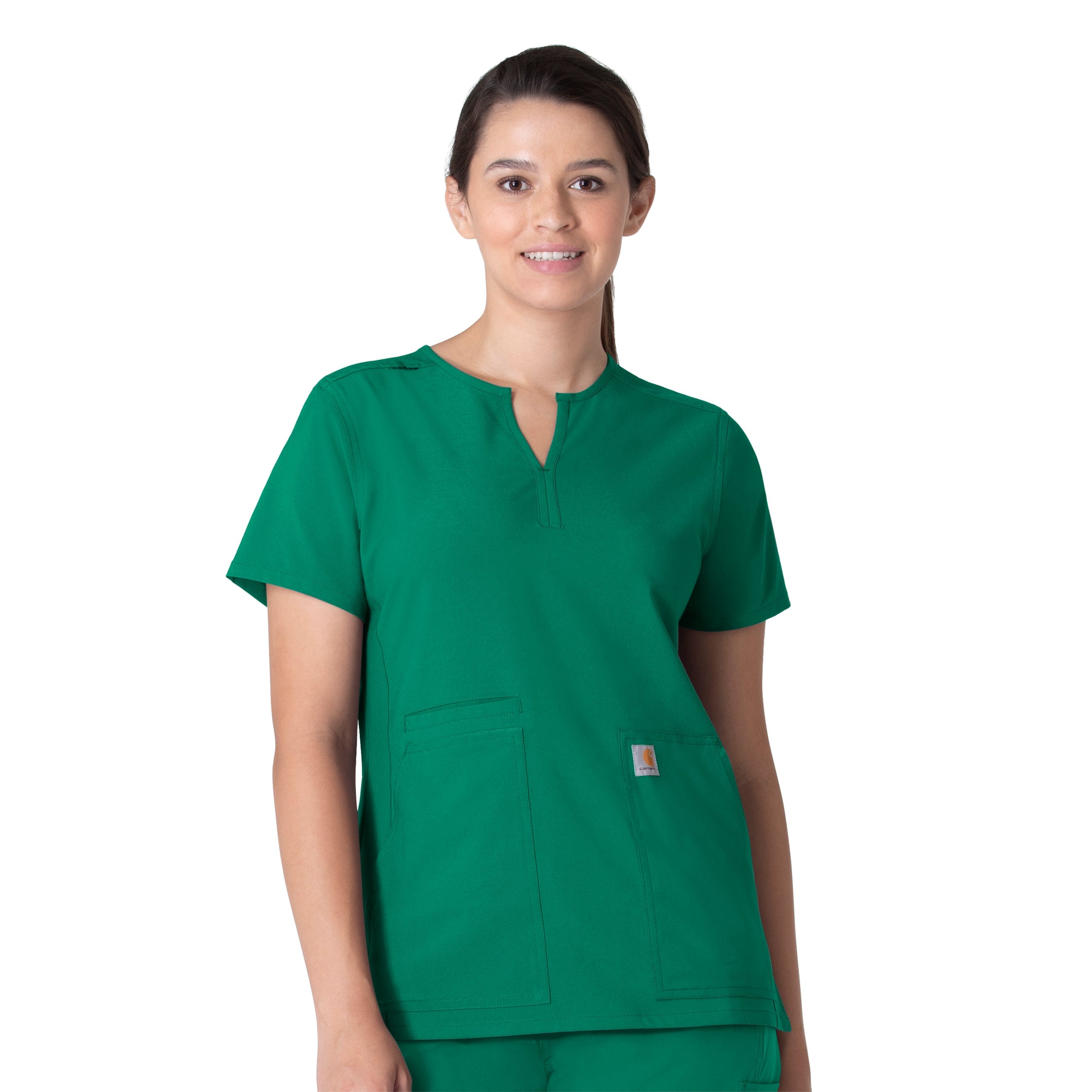 Force Essentials C12213 Notch Neck Tunic Scrub Top Hunter