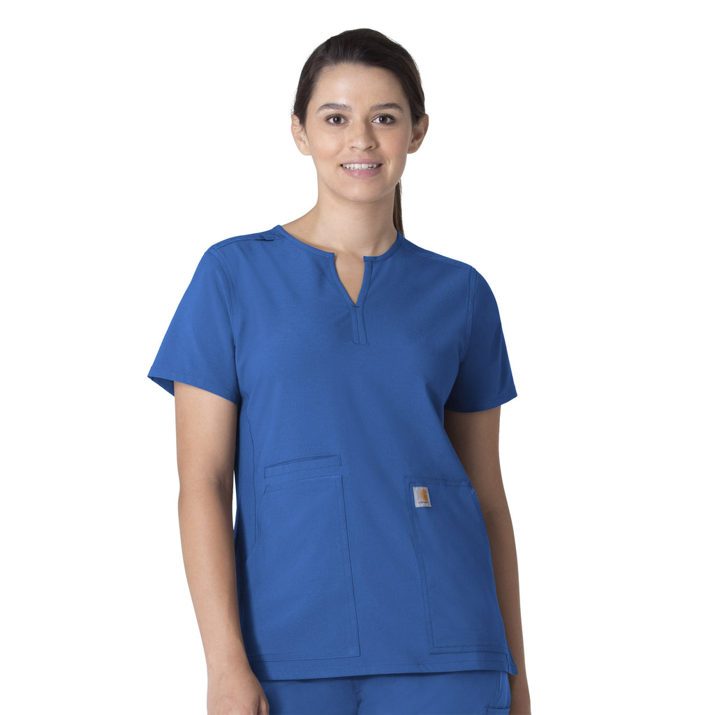 Force Essentials C12213 Notch Neck Tunic Scrub Top Royal