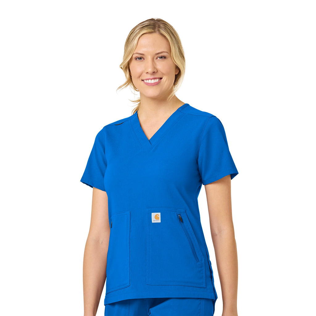 Rugged Flex Peak C12237 4-Pocket V-Neck Scrub Top Royal