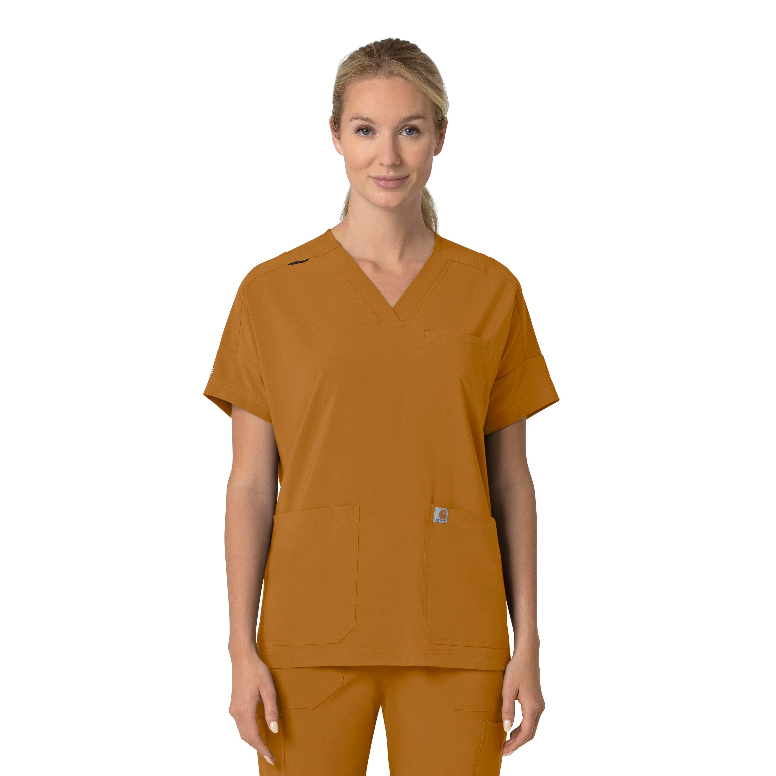 Force Cross-Flex C13110 Oversized V-Neck Scrub Top Fox Brown