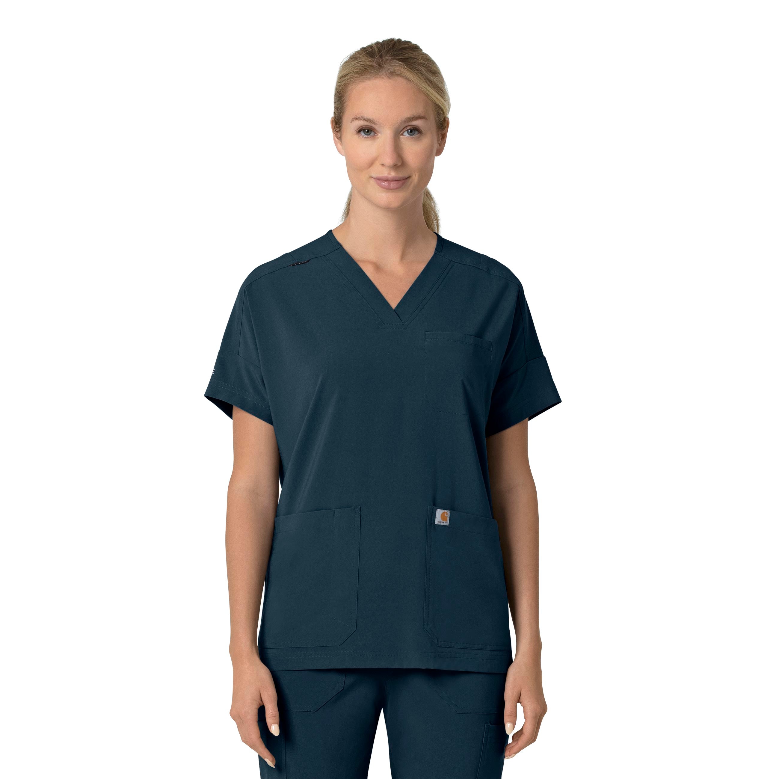Force Cross-Flex C13110 Oversized V-Neck Scrub Top Navy