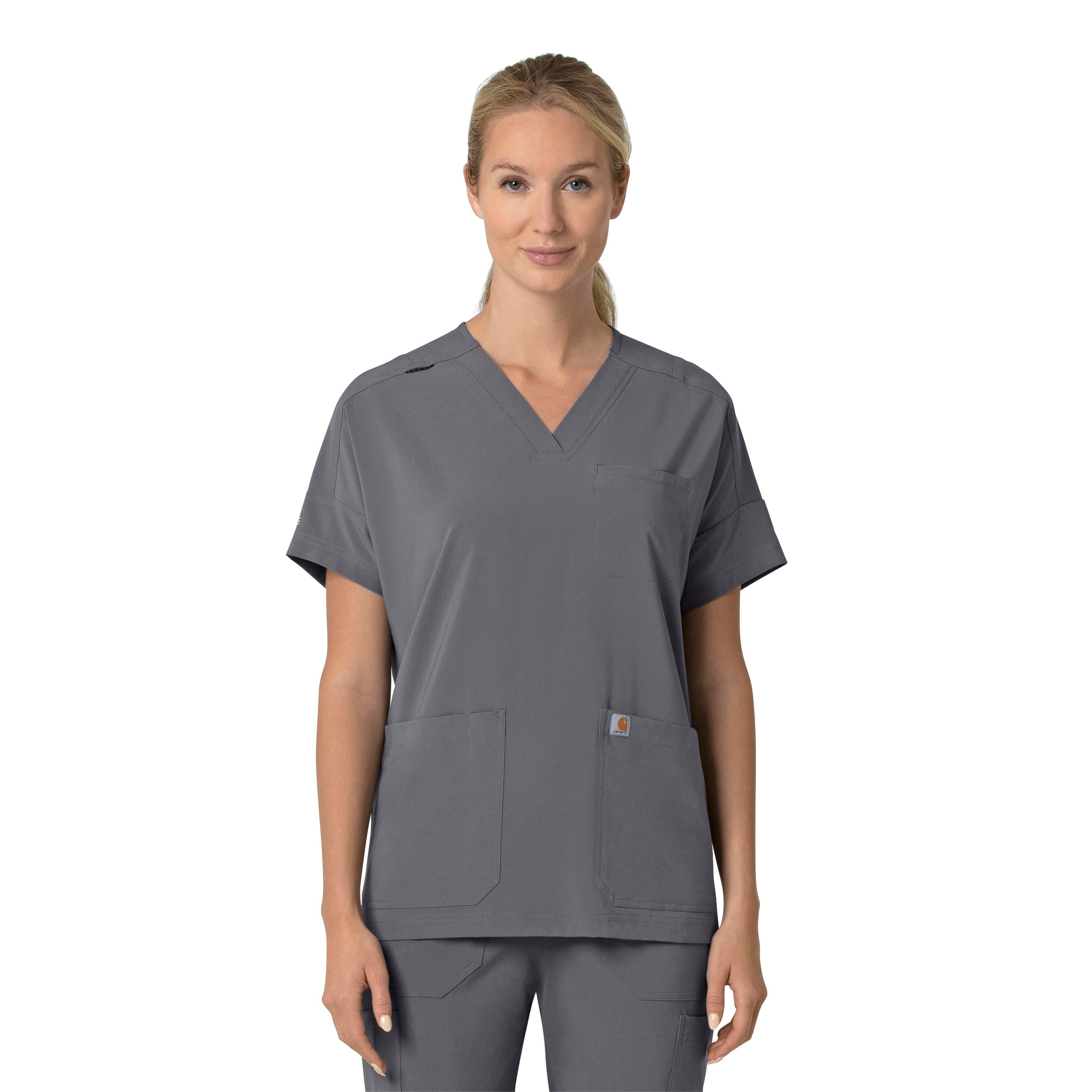 Force Cross-Flex C13110 Oversized V-Neck Scrub Top Pewter