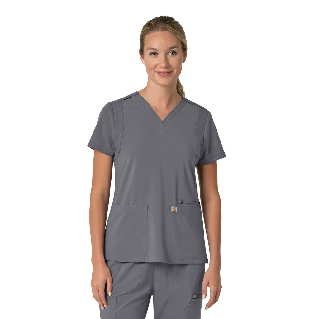Force Cross-Flex C13210 Flex Panel V-Neck Scrub Top Pewter