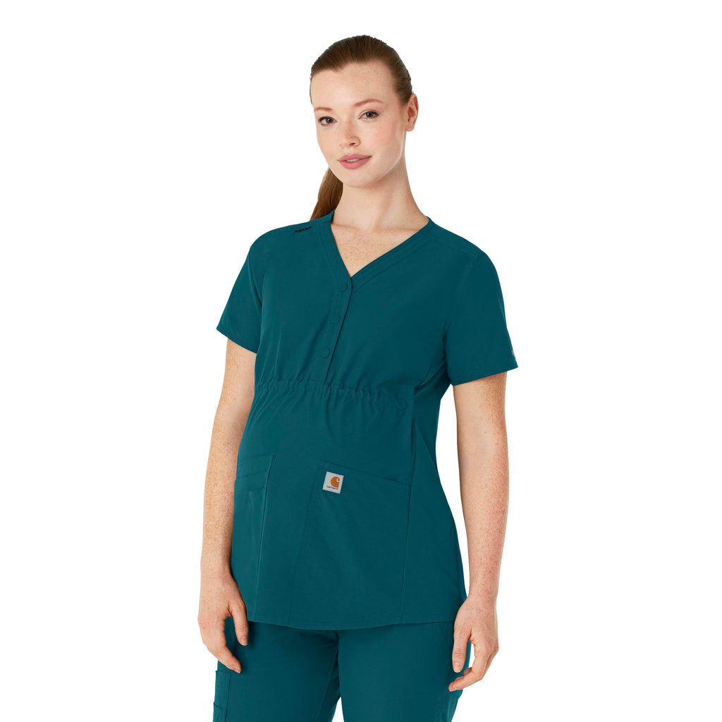 Force Essentials C14113 Henley Maternity Scrub Top Caribbean