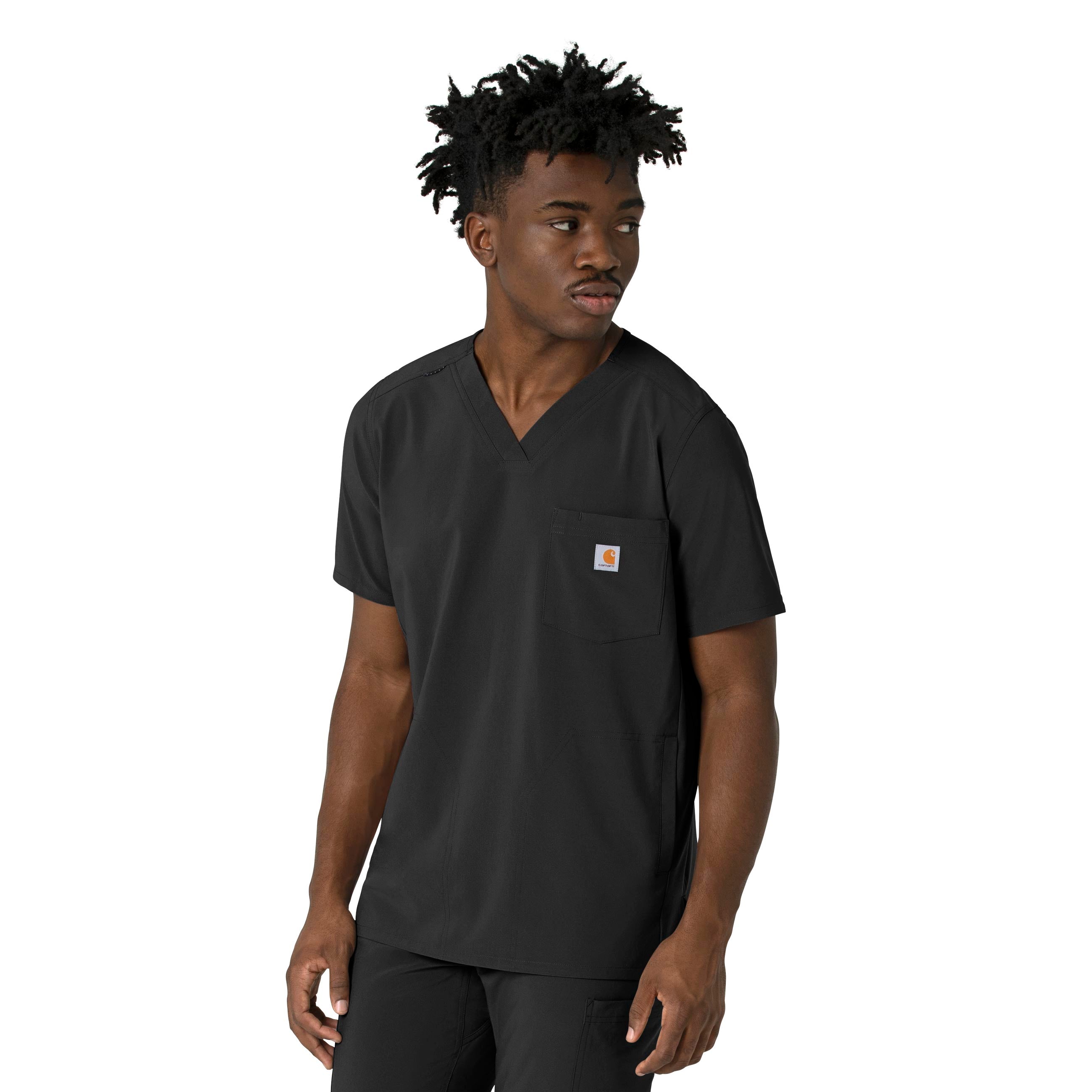 Force Cross-Flex C16410 Men's V-Neck Scrub Top Black