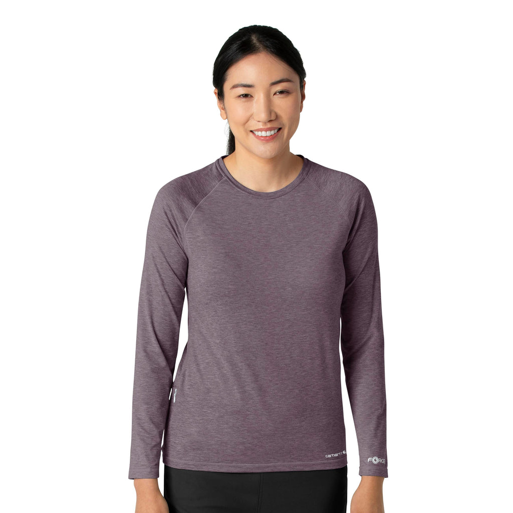 Force Sub-Scrubs C31009 Performance Long Sleeve Tee Black Plum Heather