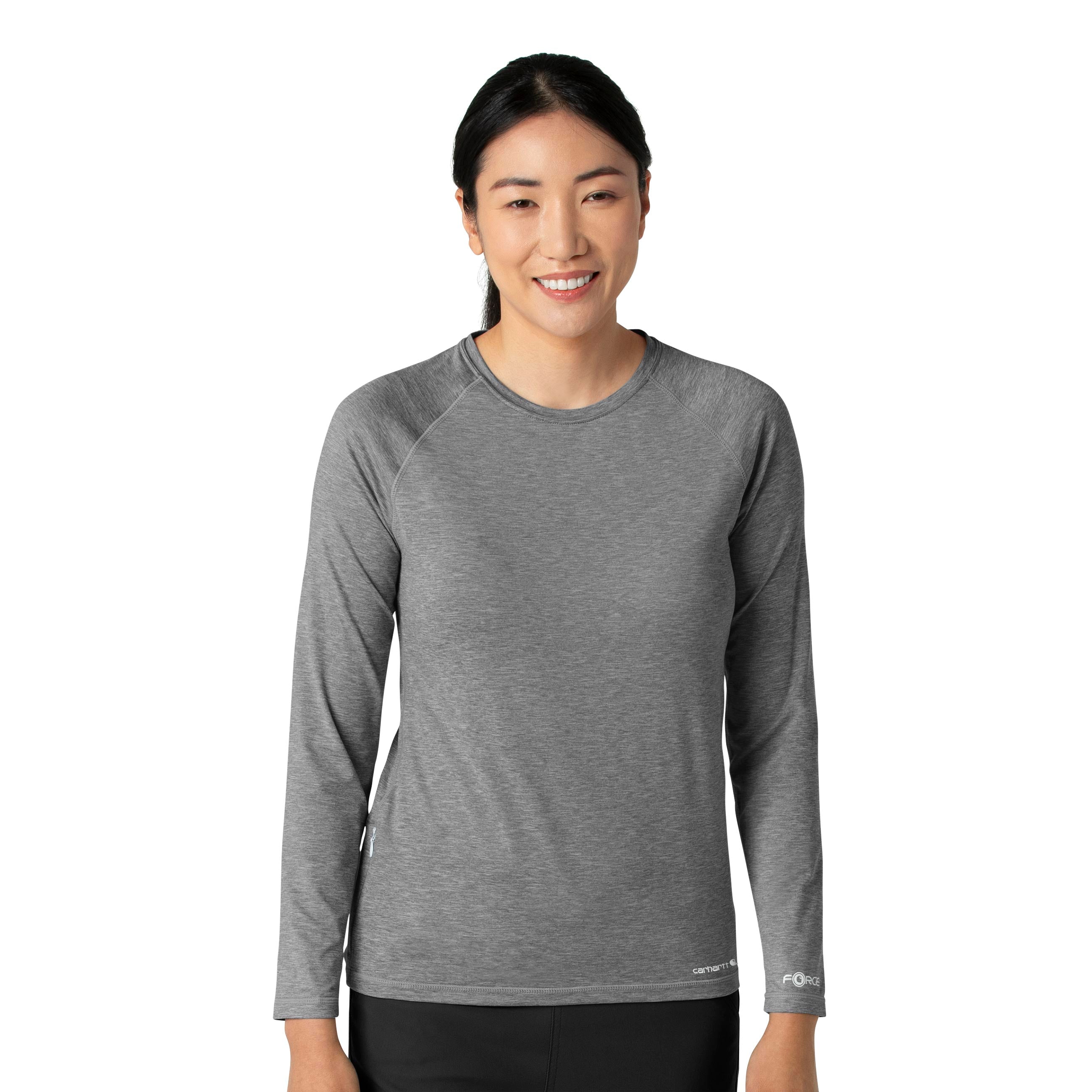 Force Sub-Scrubs C31009 Performance Long Sleeve Tee Grey Heather