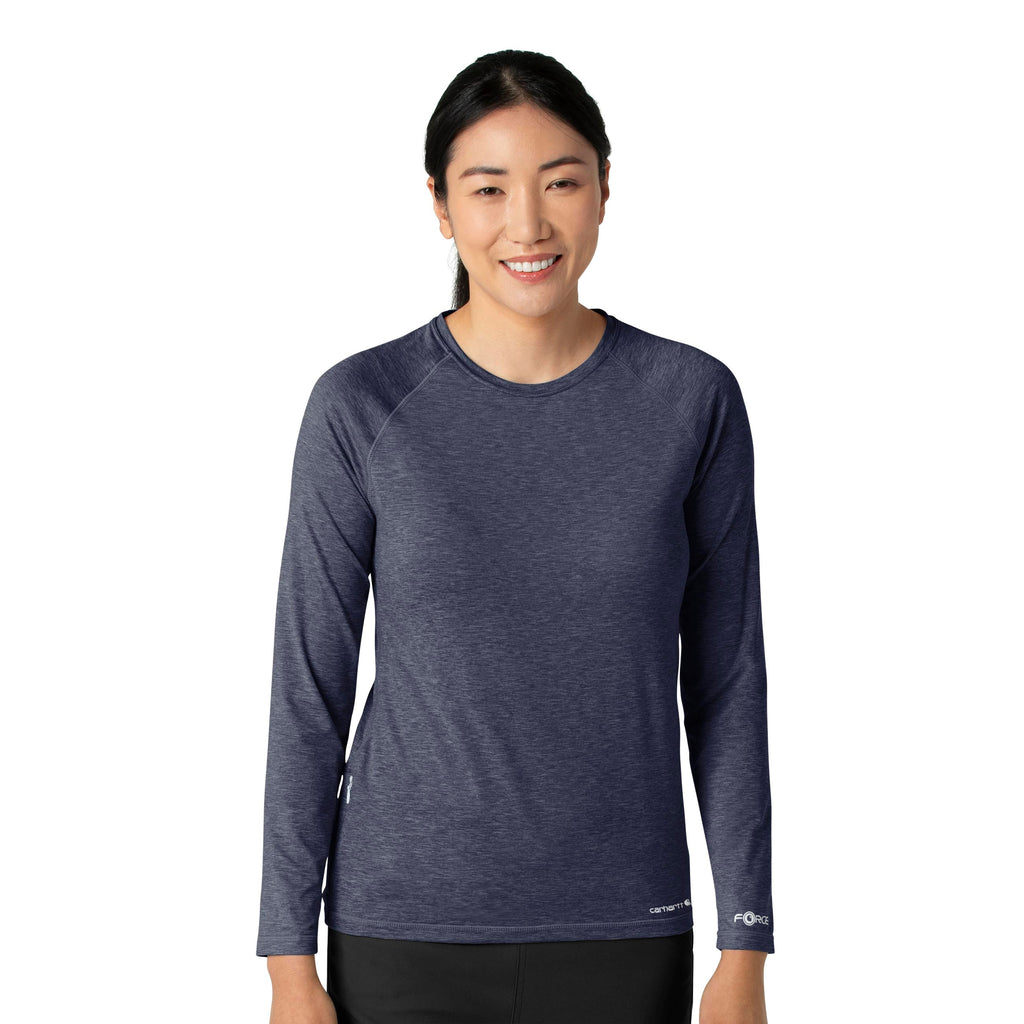 Force Sub-Scrubs C31009 Performance Long Sleeve Tee Navy Heather