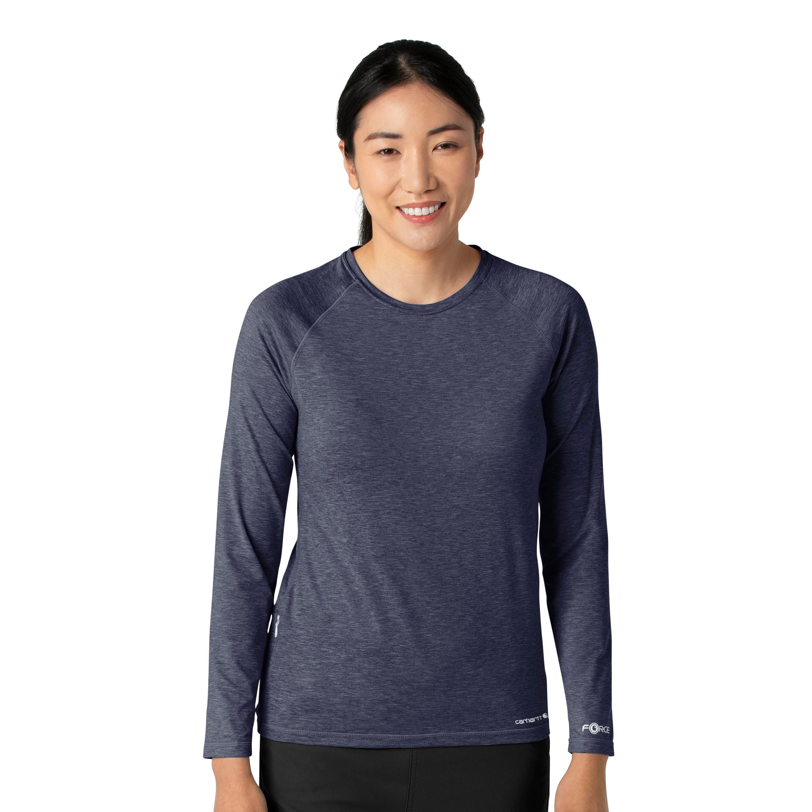 Force Sub-Scrubs C31009 Performance Long Sleeve Tee Navy Heather