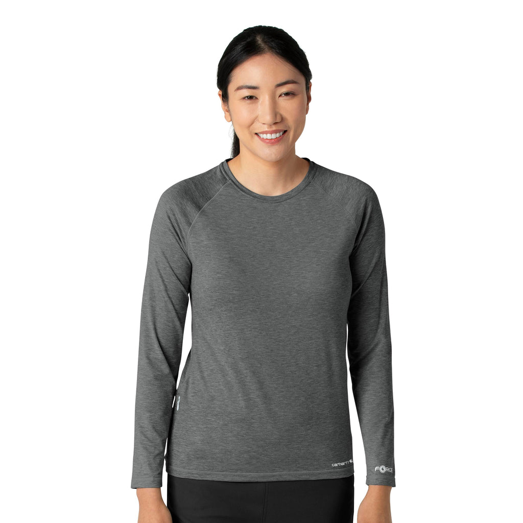 Force Sub-Scrubs C31009 Performance Long Sleeve Tee Pewter Heather