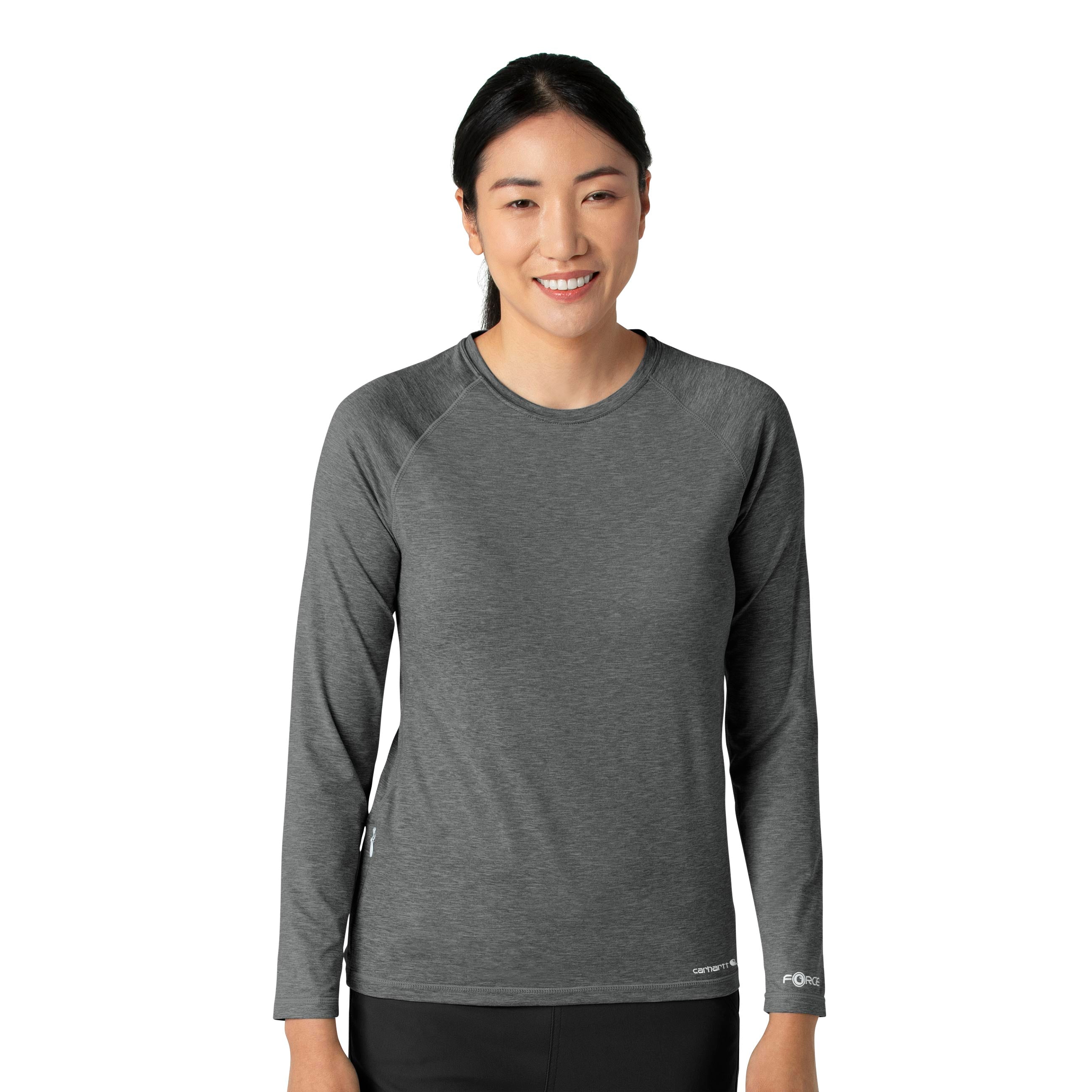Force Sub-Scrubs C31009 Performance Long Sleeve Tee Pewter Heather