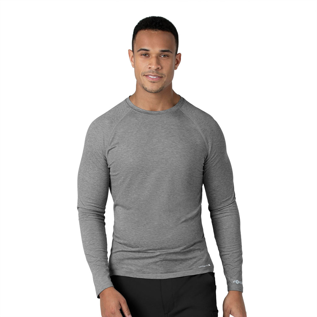 Force Sub-Scrubs C32009 Men's Performance Long Sleeve Tee Grey Heather