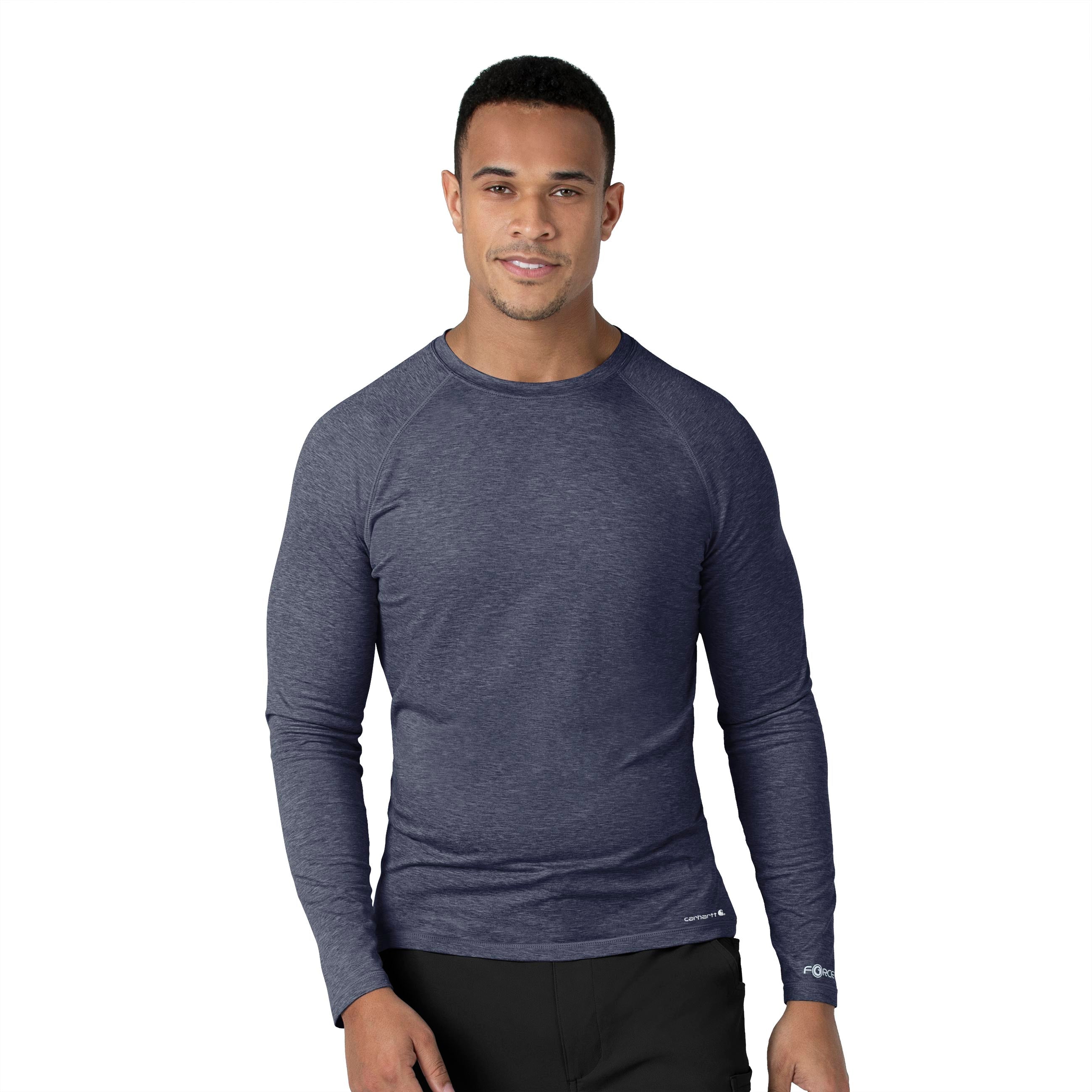 Force Sub-Scrubs C32009 Men's Performance Long Sleeve Tee Navy Heather